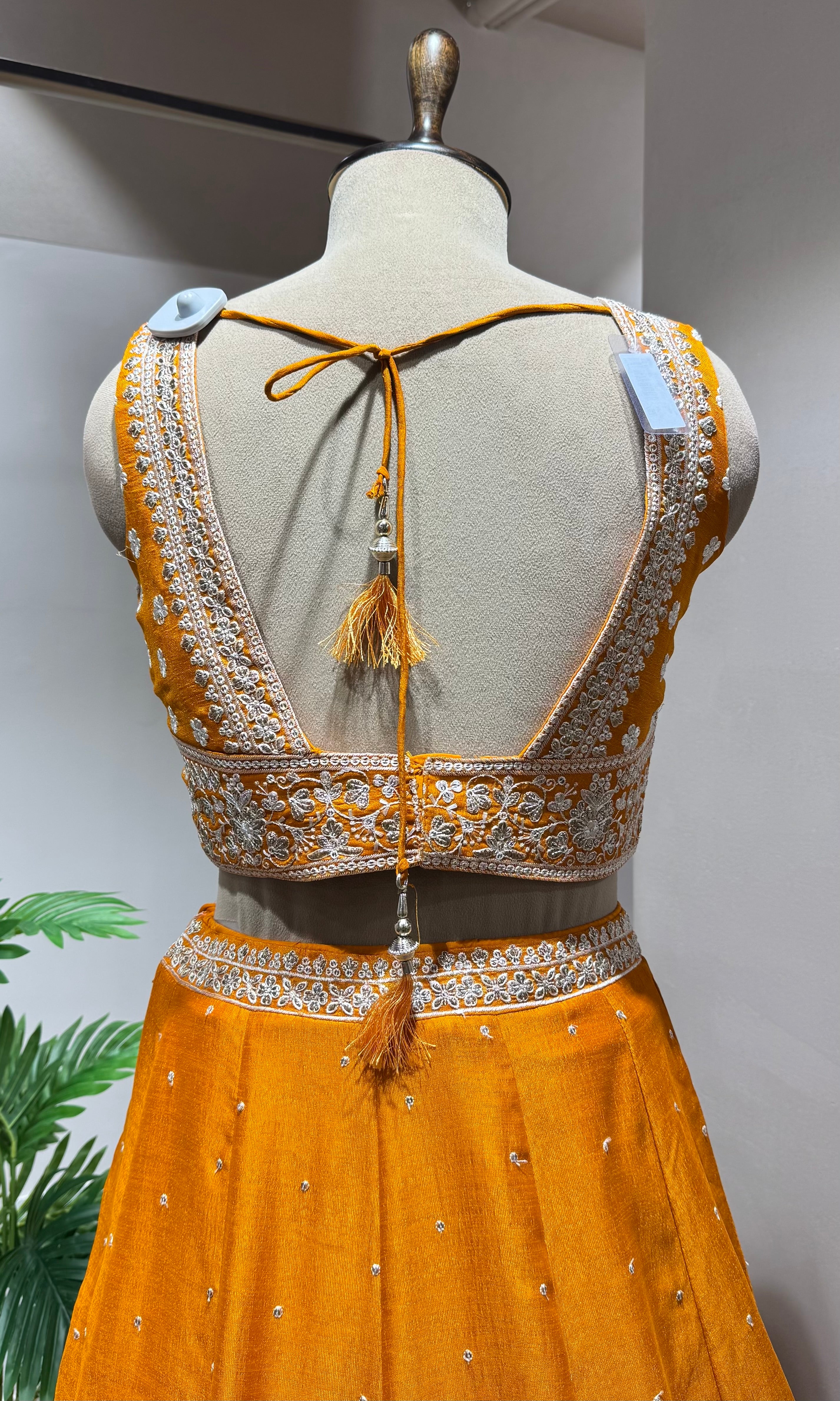 Orange Lehenga set with Blouse & Dupatta