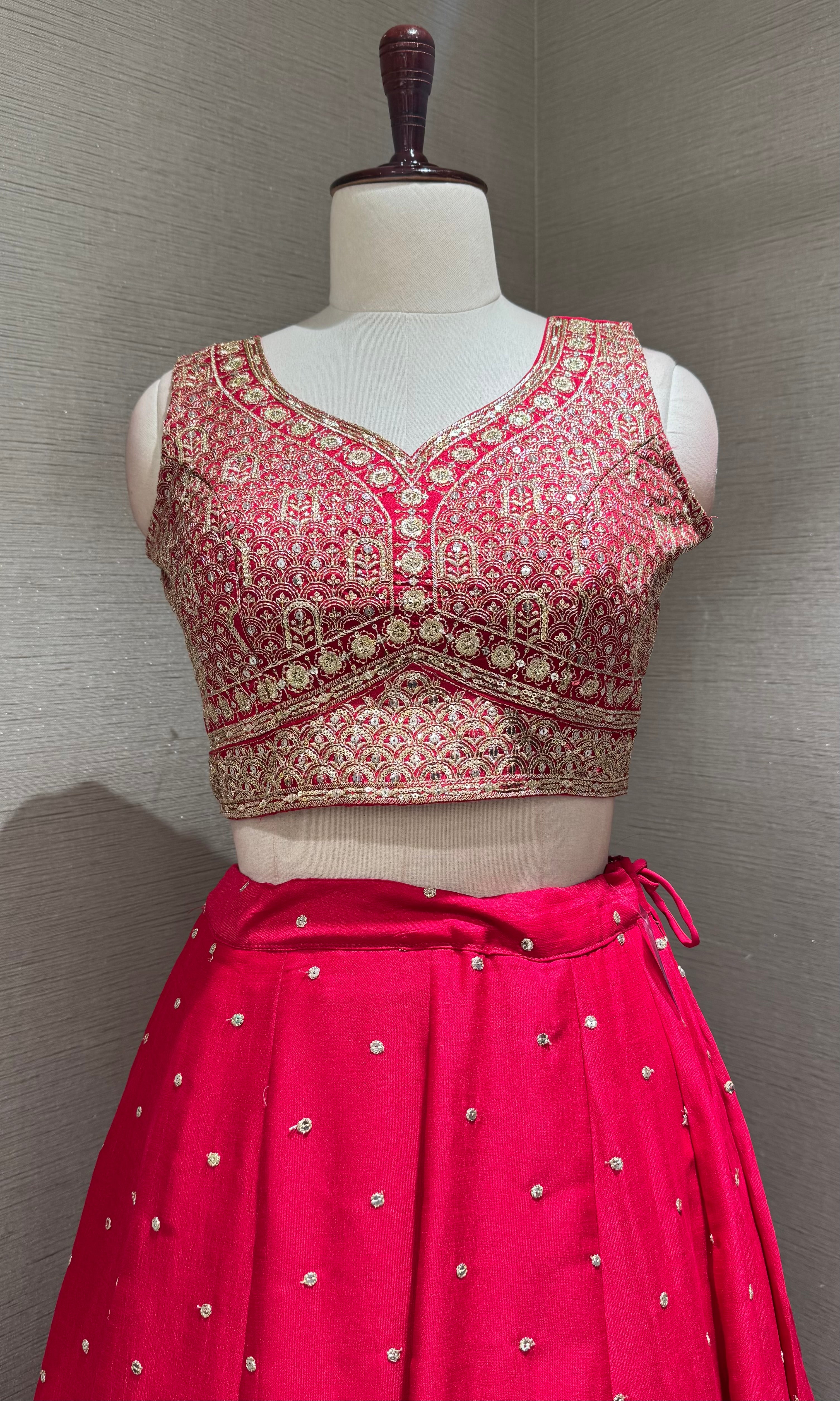 Rani Raw Silk Lehenga with Heavy Zari Border