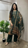 Green ETHNIC PRINTED kurta set