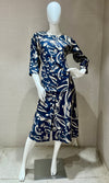 Blue and white printed kurti top