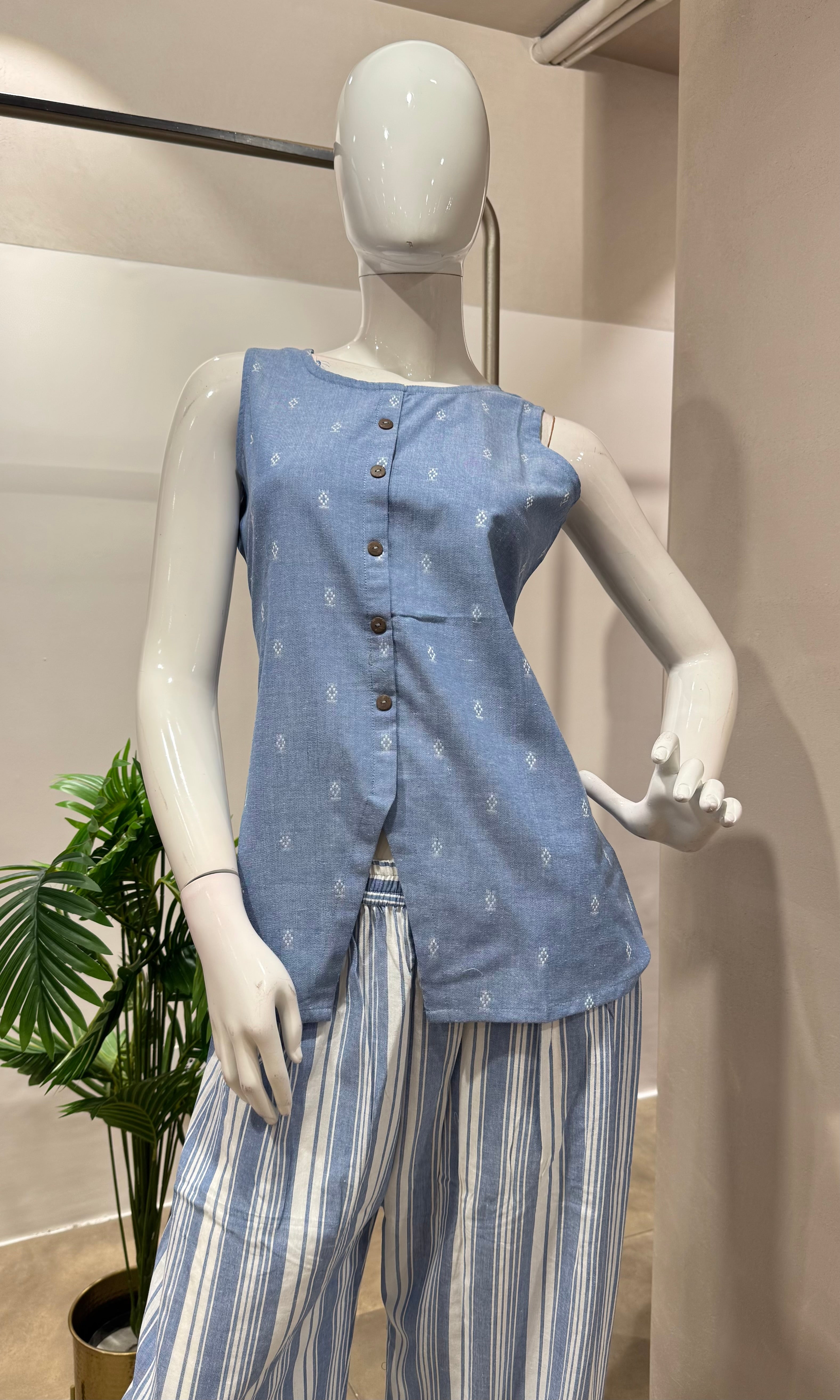 Light blue ethnic cord set