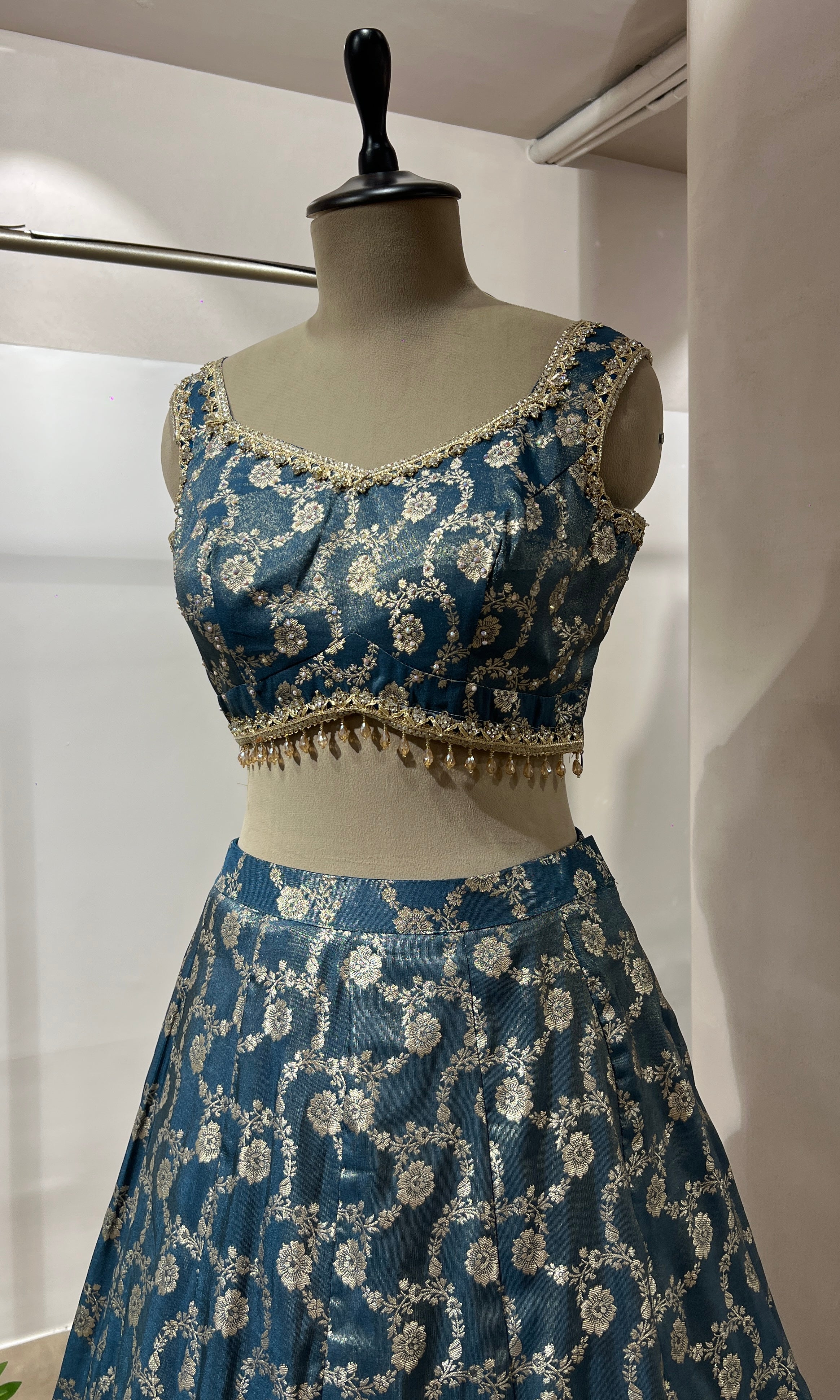 BLUE EMBROIDERED LEHENGA