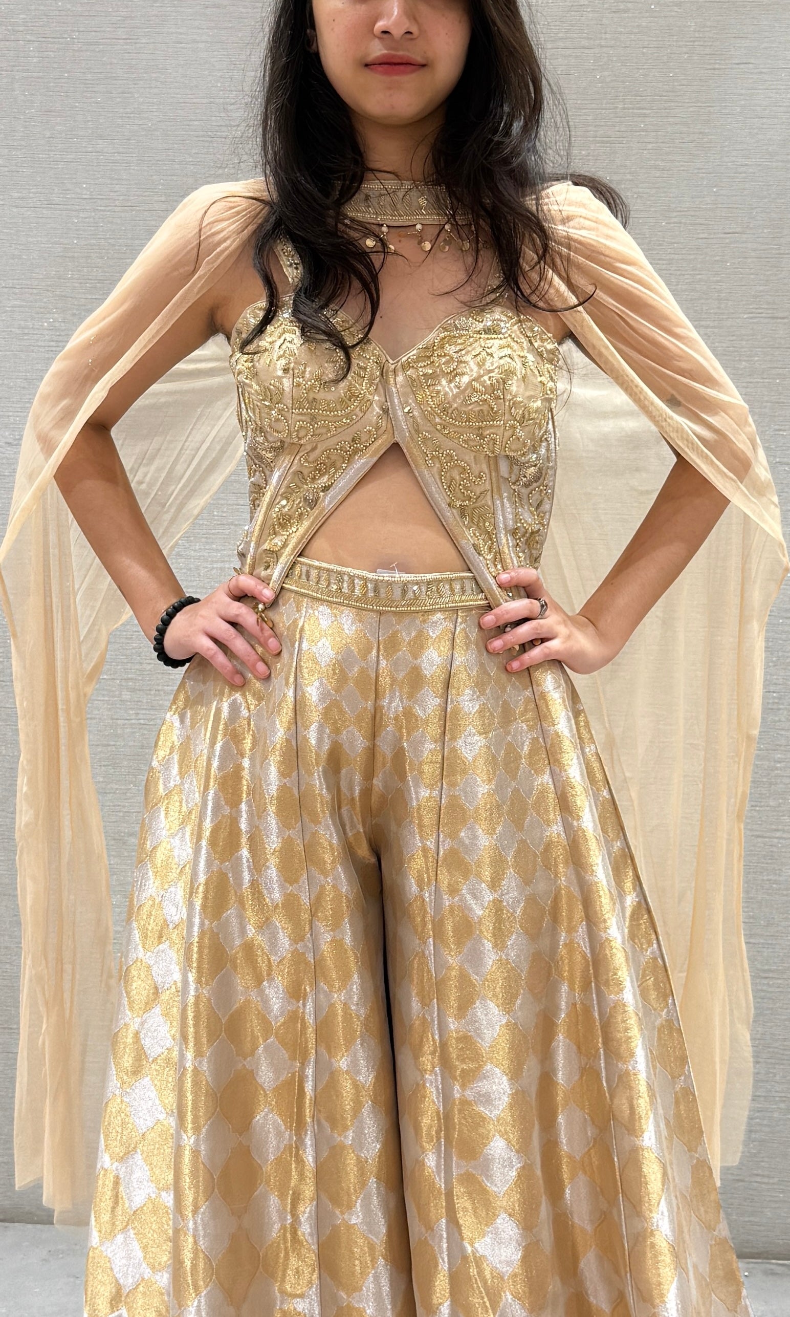 Gold Cape Style Palazzo set