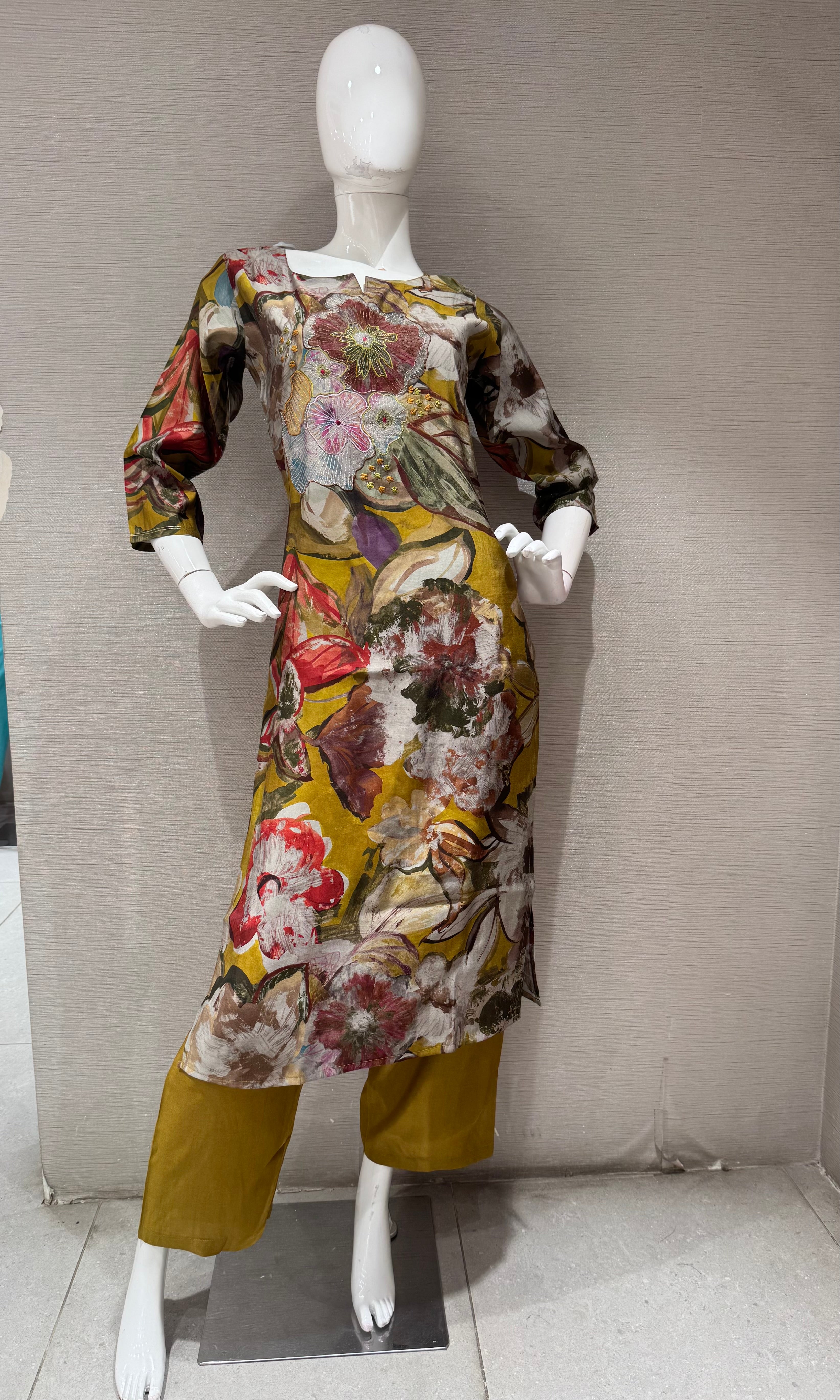 Multi Floral Print Tunic top and bottom