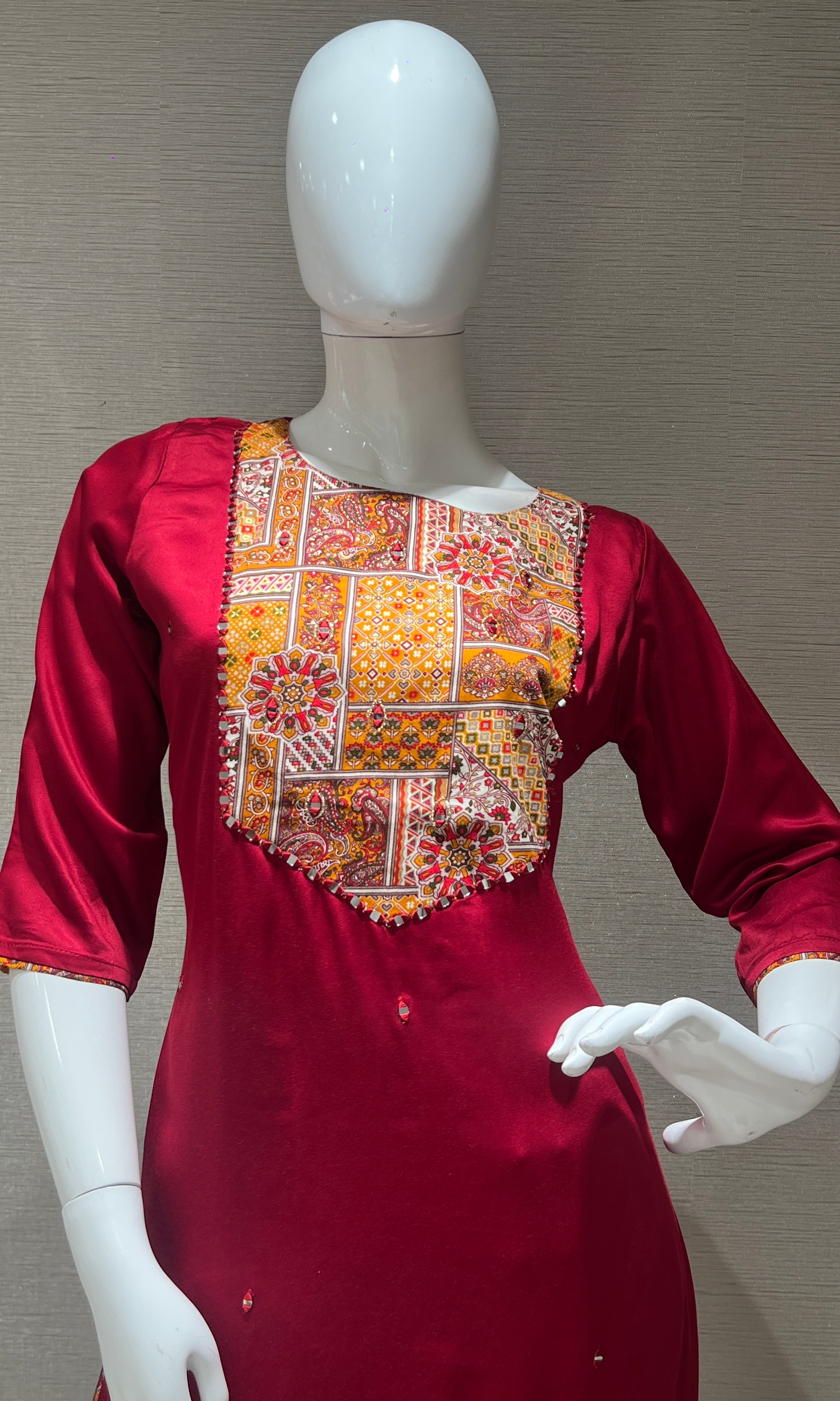 Red kurta set