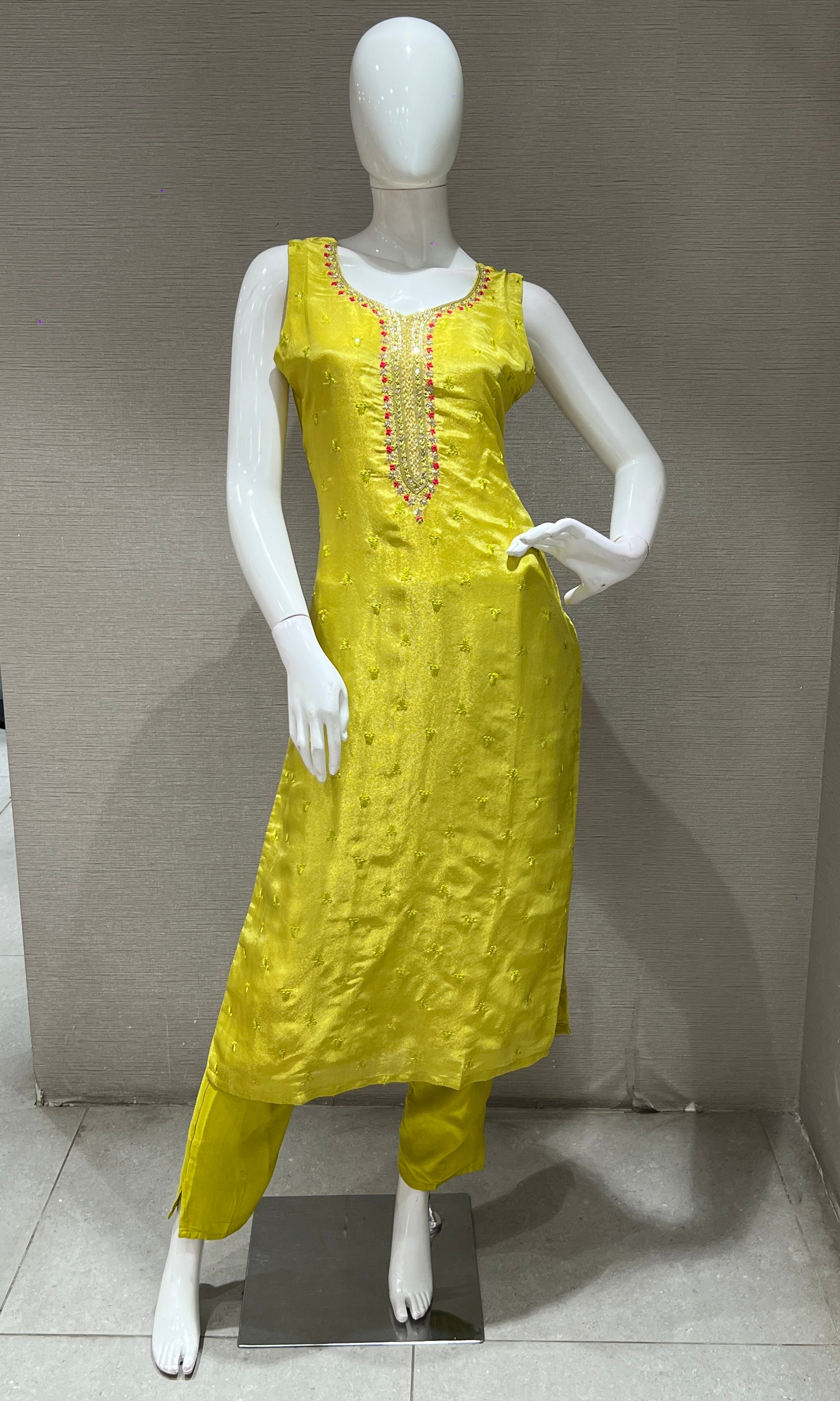 Mehandi green kurta set WITH FLORAL DUPATTA