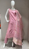 Onion Pink Kurta Set with Sheer Dupatta