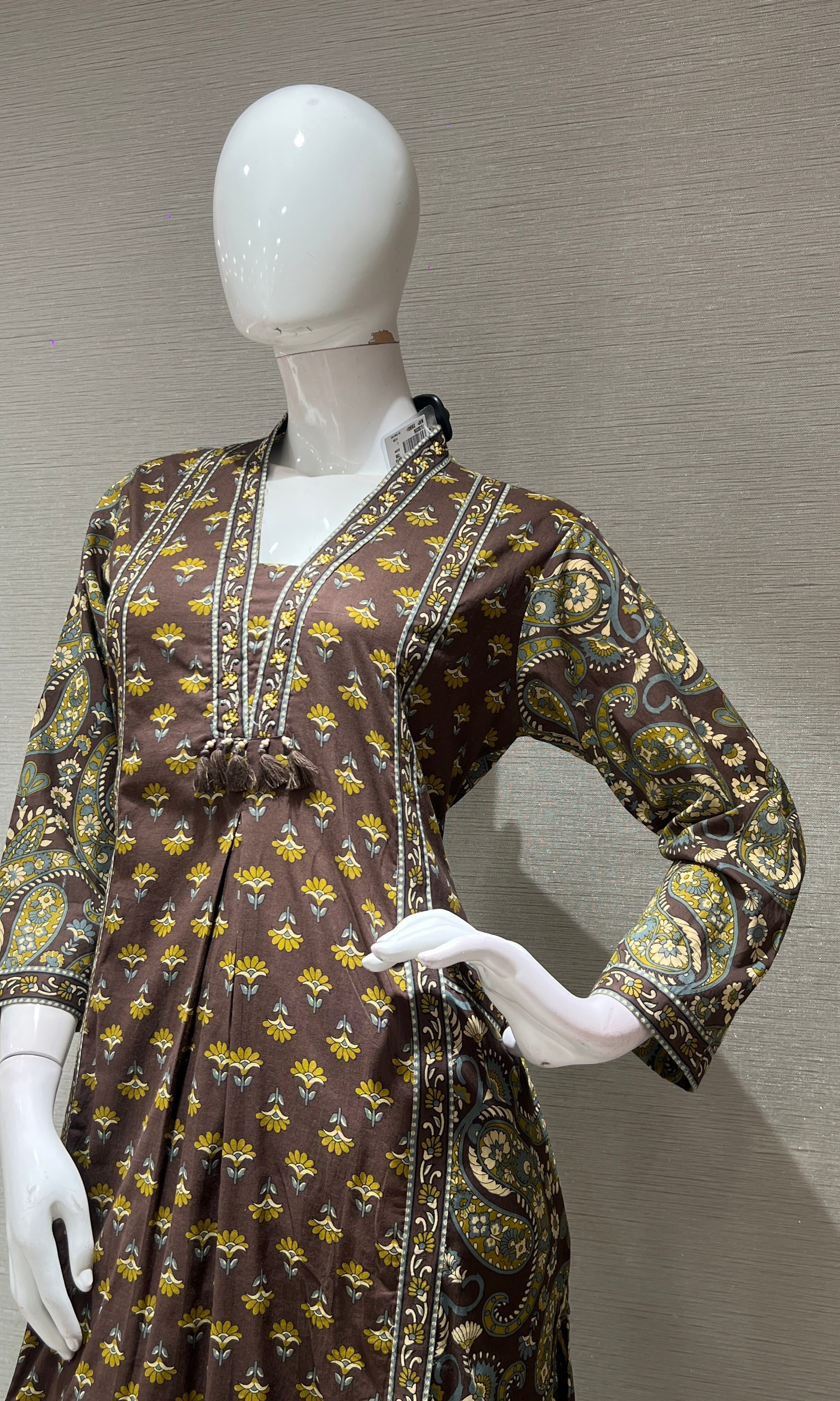 Brown A LINE KURTA SET