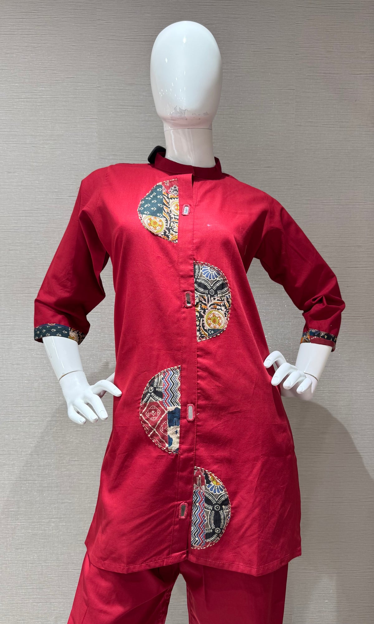 Maroon silk Ethnic Fusion Cord SET