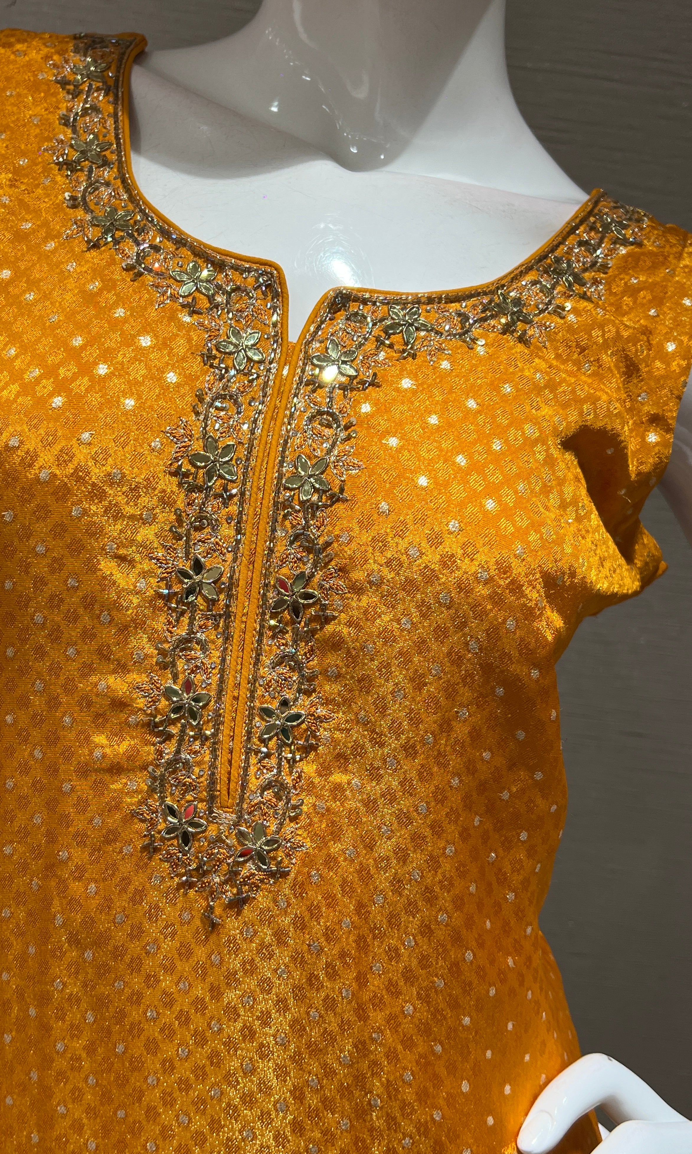 Mustard yellow golden kurta set