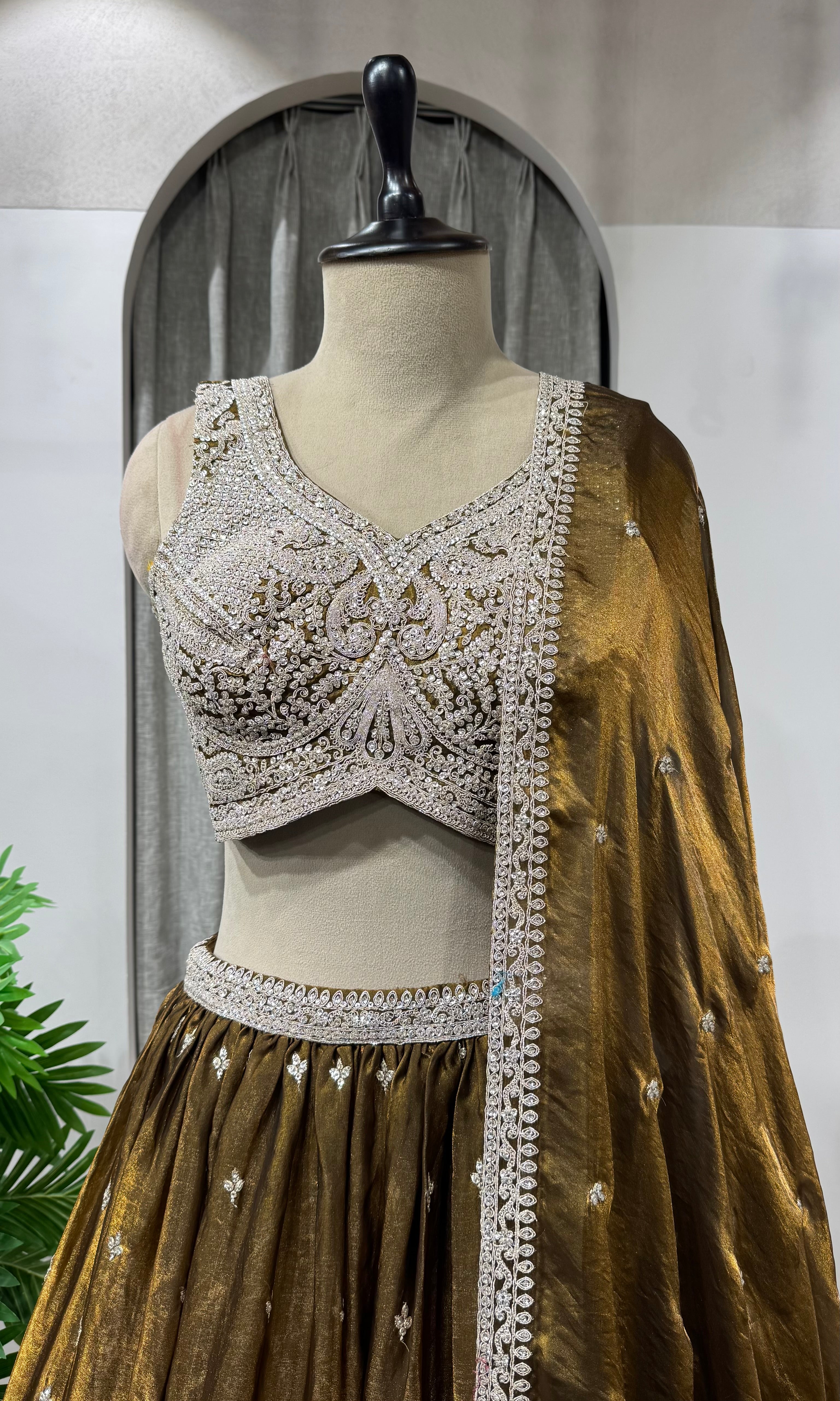 Honey Cosmo Cutdana Embroidered Lehenga Set