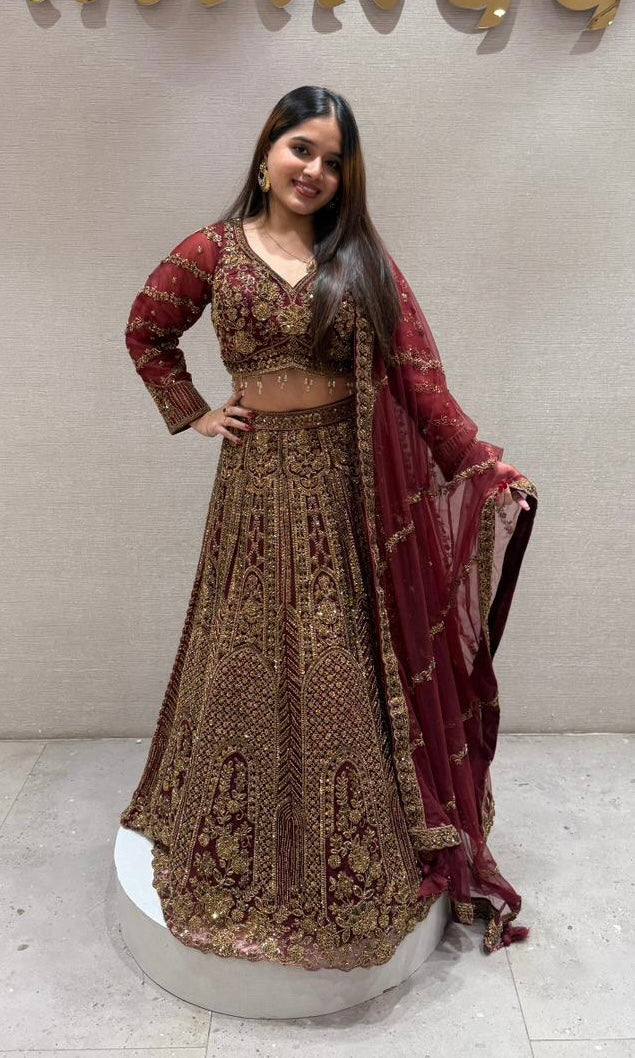 Maroon Lehenga