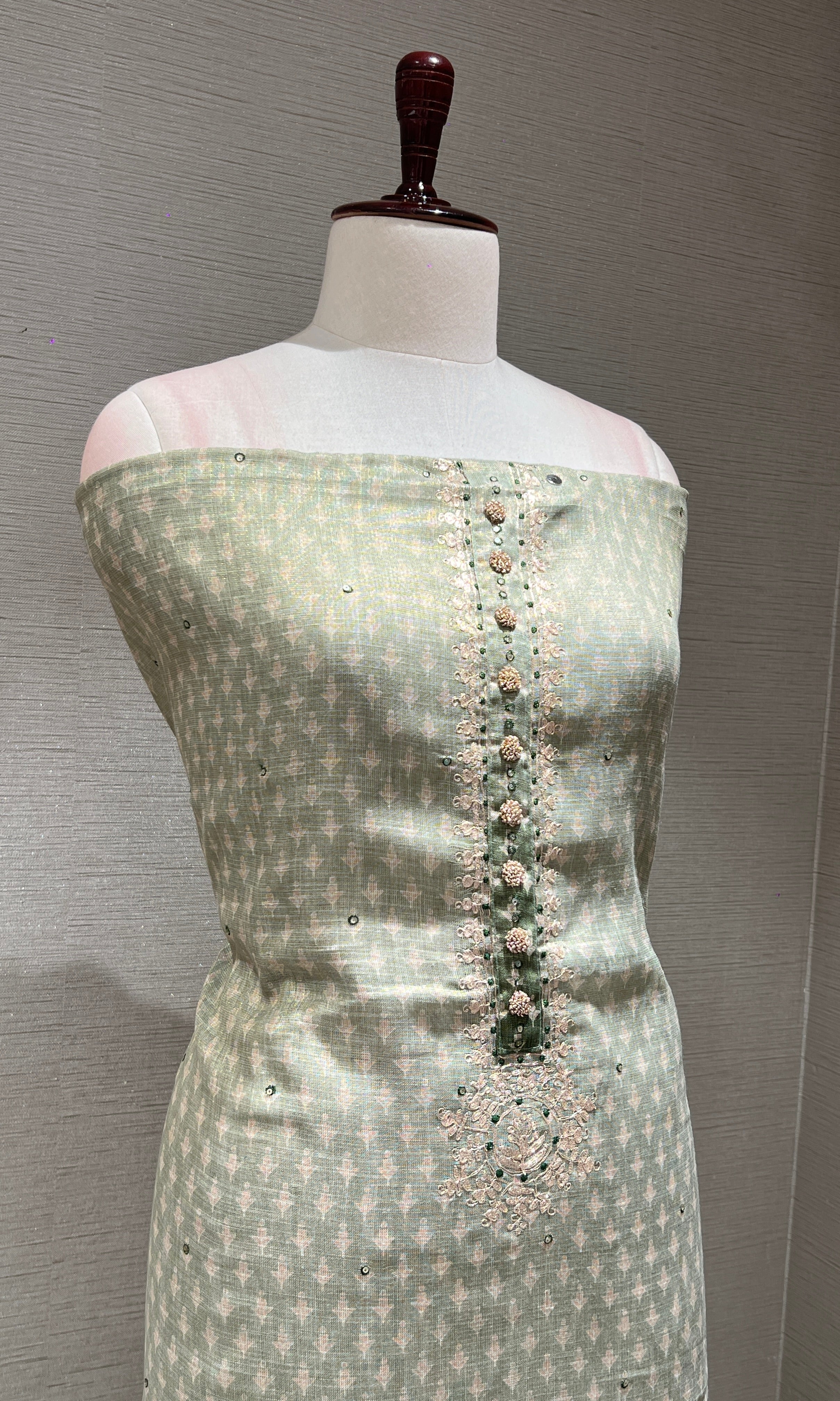 PISTA GREEN DRESS MATERIAL
