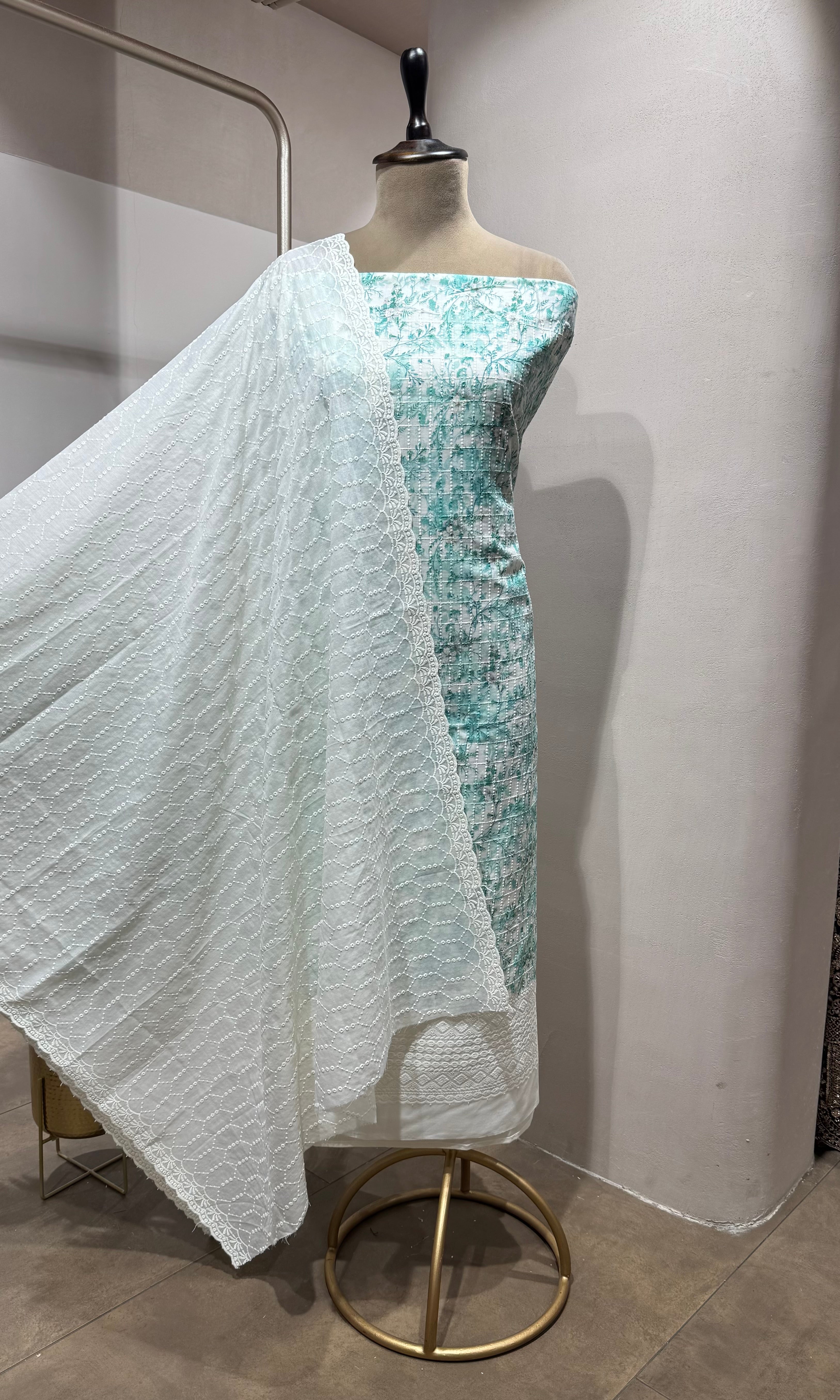 BLUE Embroidered DRESS MATERIAL