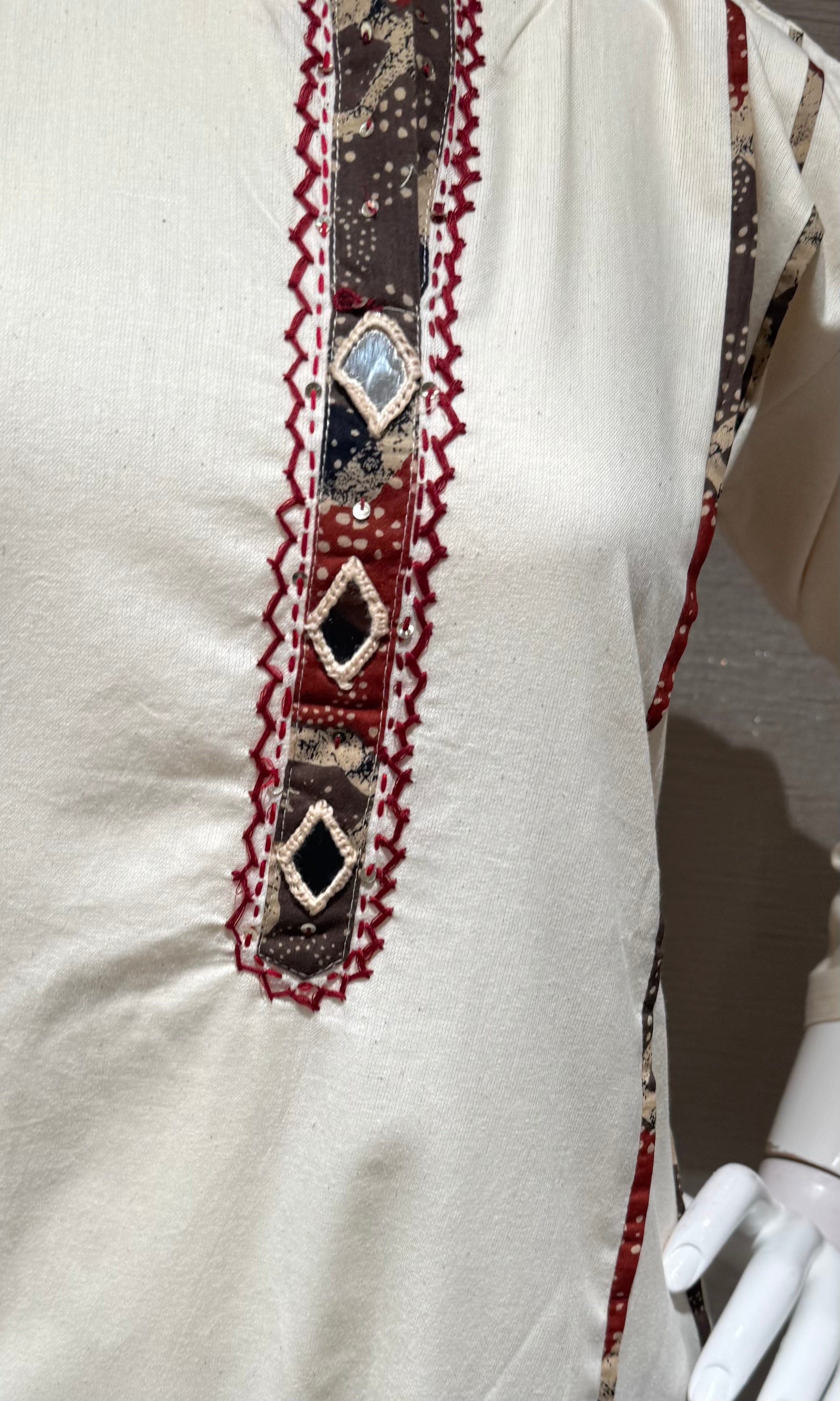 White Red and Black Embroidery A line set