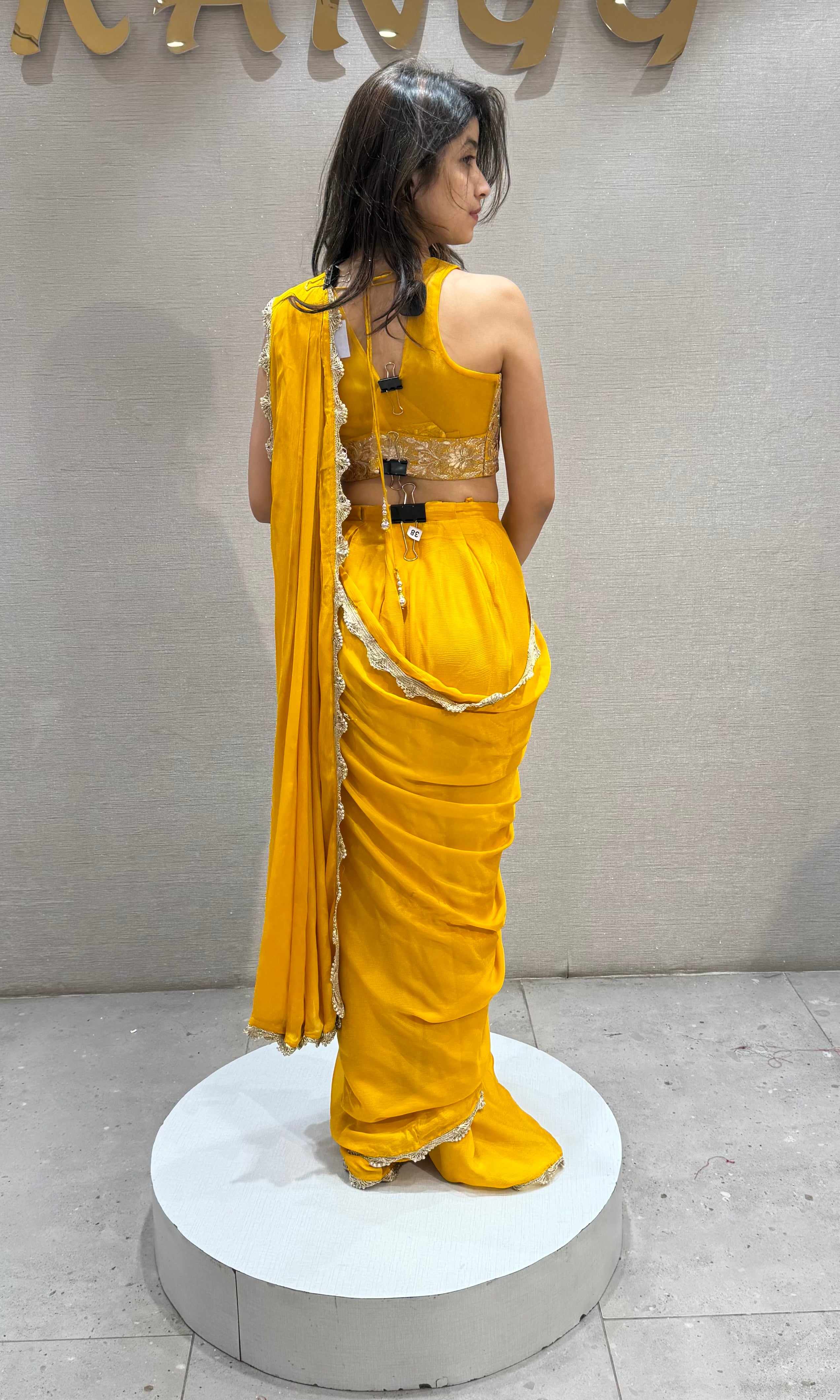 Yellow sunshine Elegance drape saree