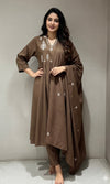 Light brown CHANDERI kurta set