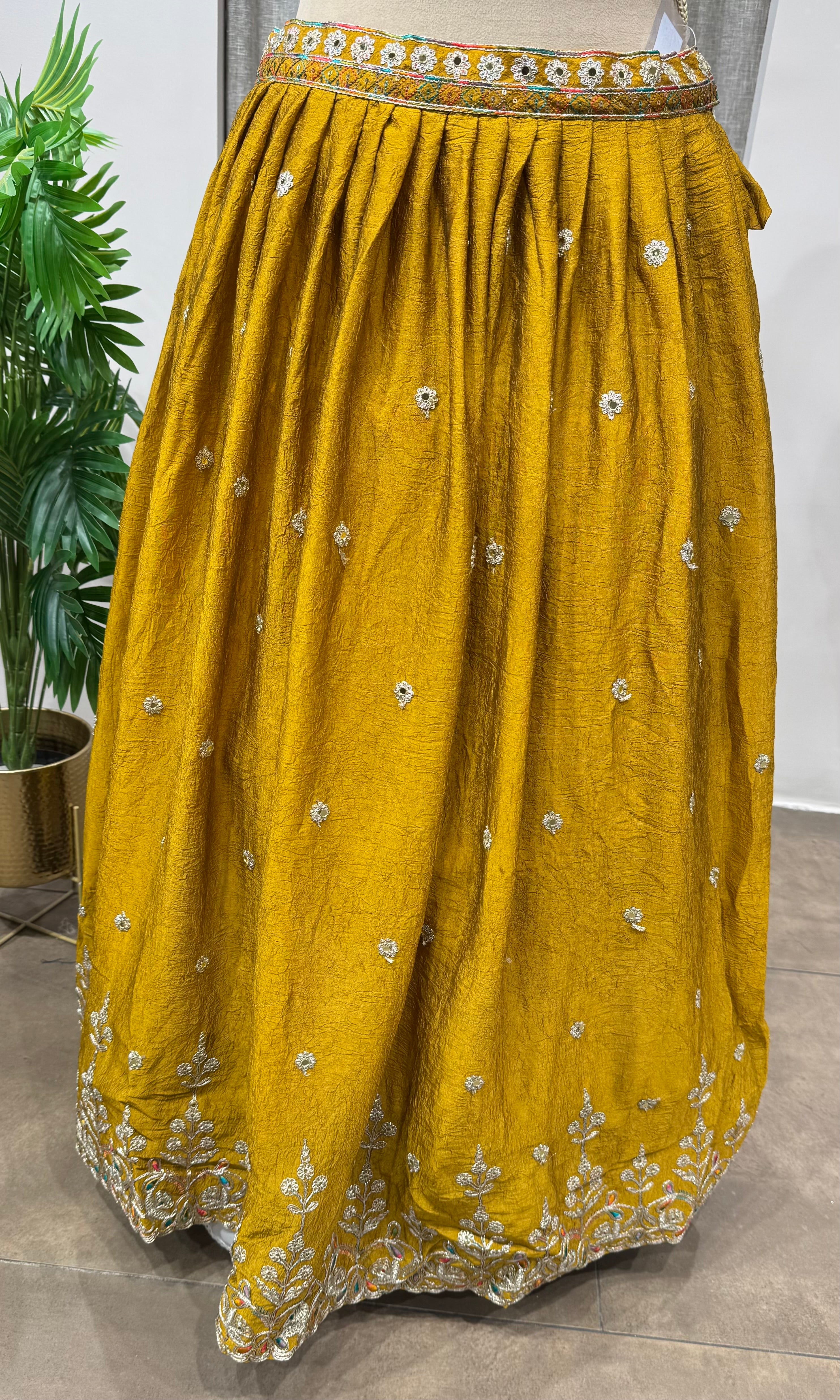 Mustard Yellow Embroidered Lehenga Set