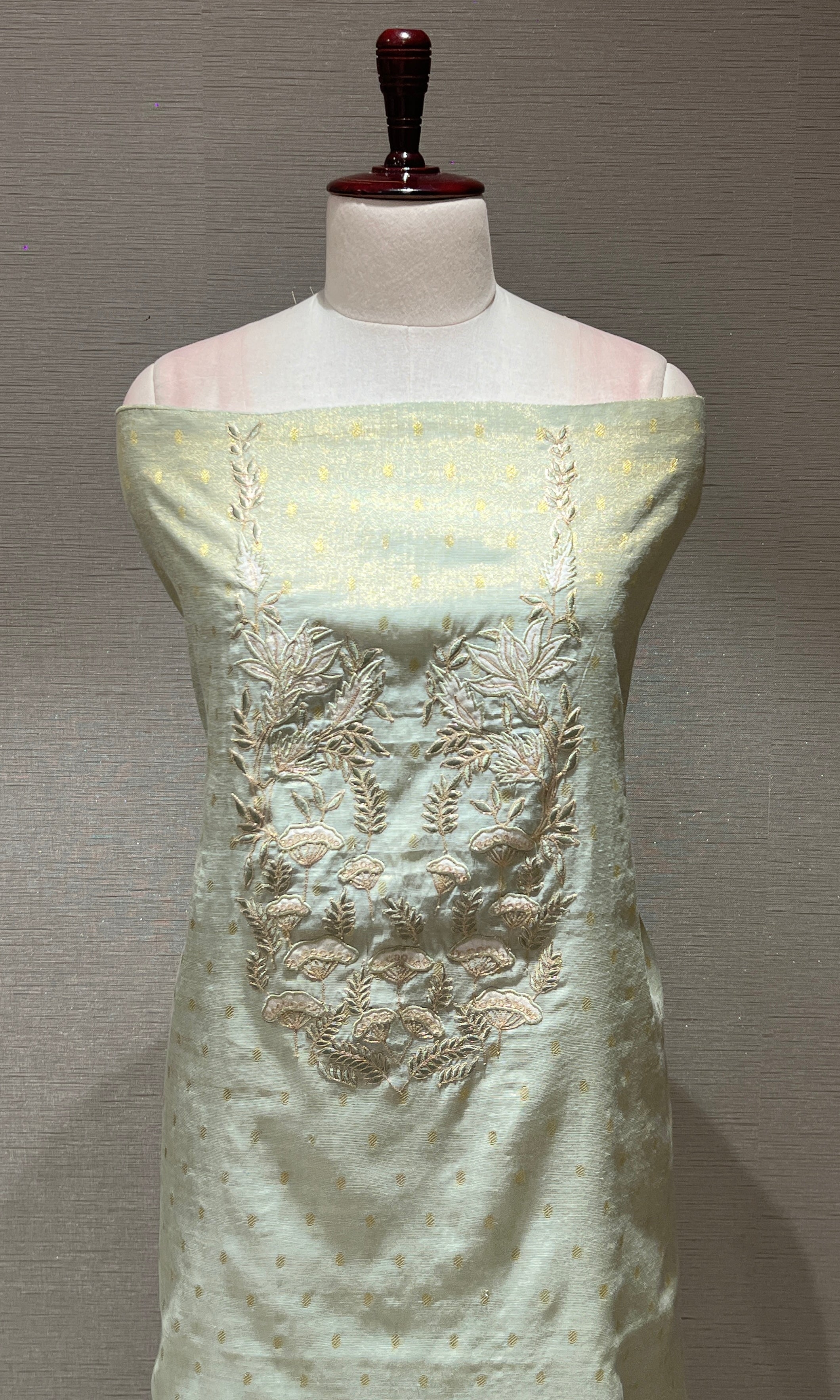 Pista green dress material