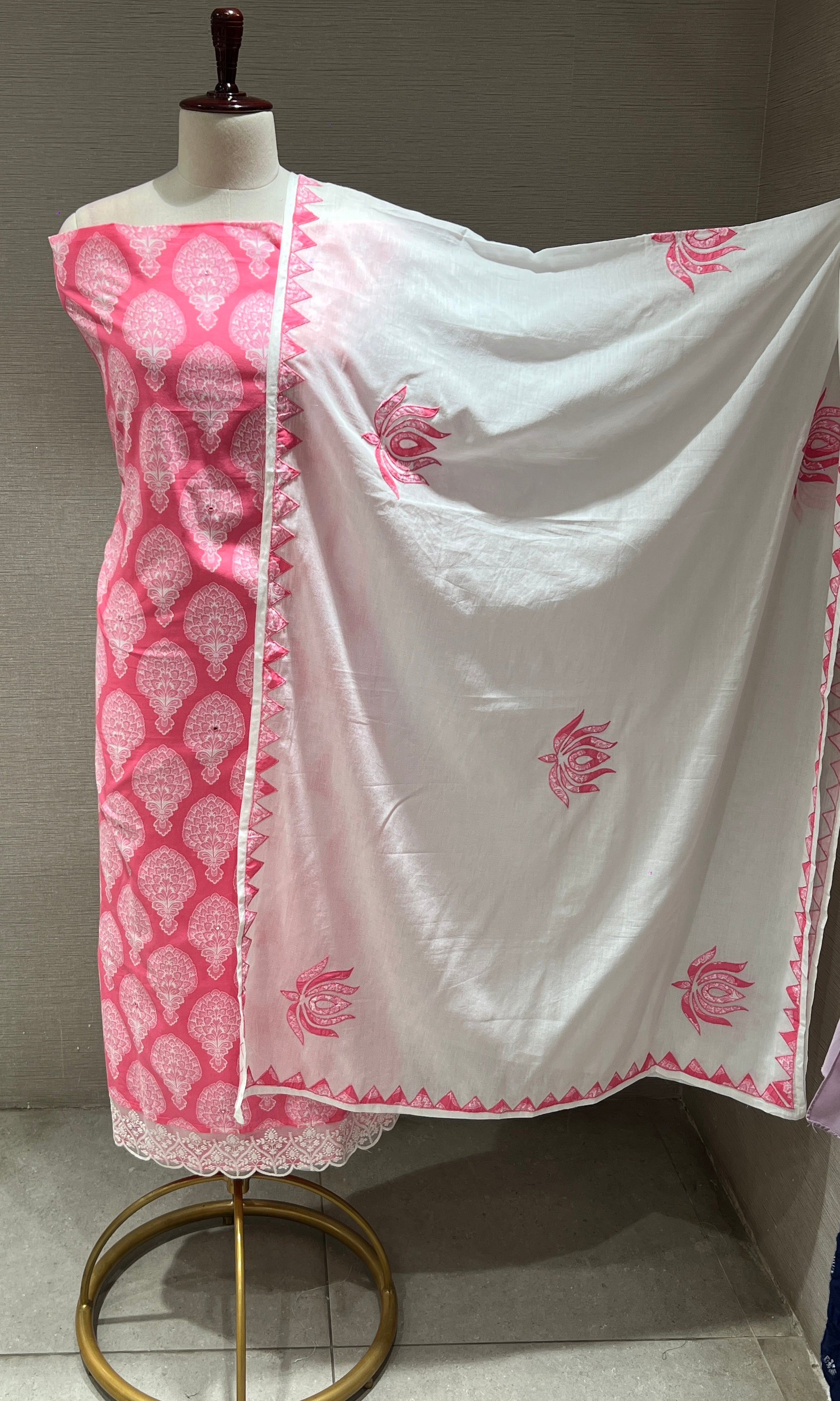 Baby pink dress material