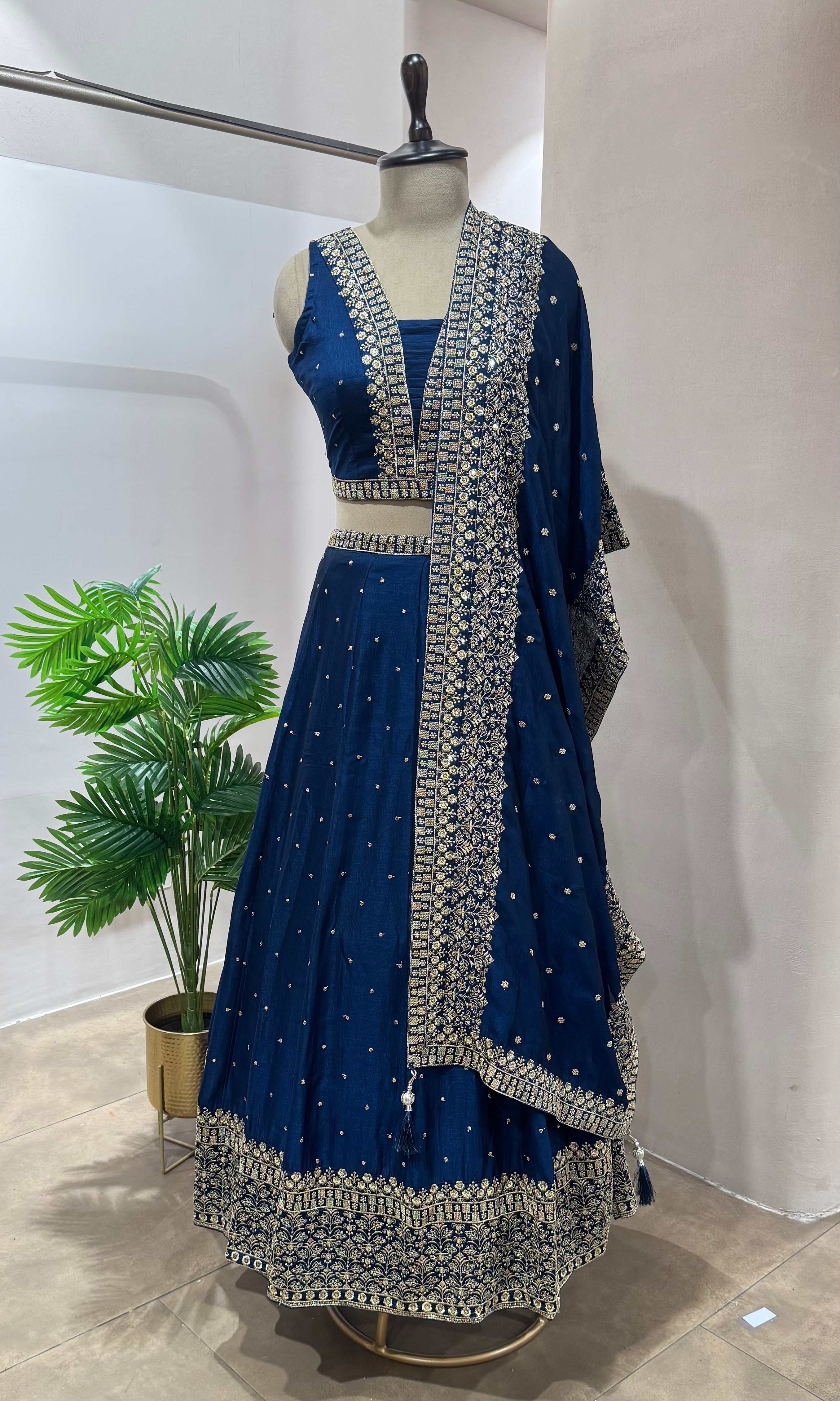 Blue INTRICATE EMBOIDERED Lehenga