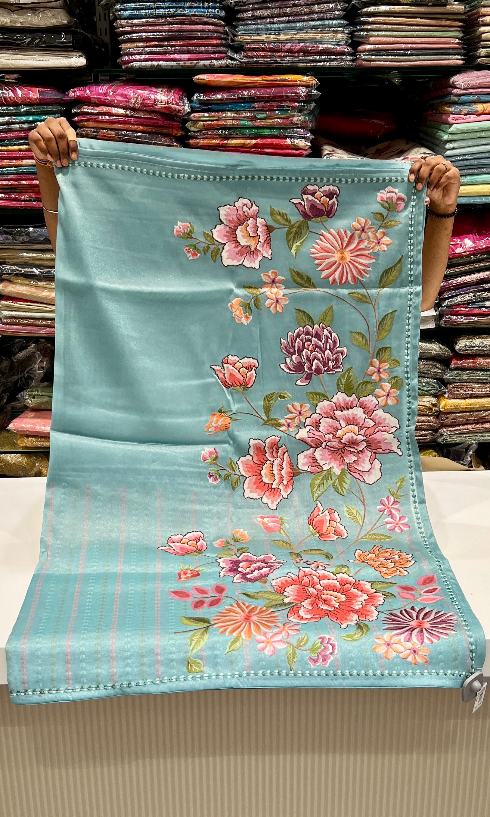 Sea blue saree