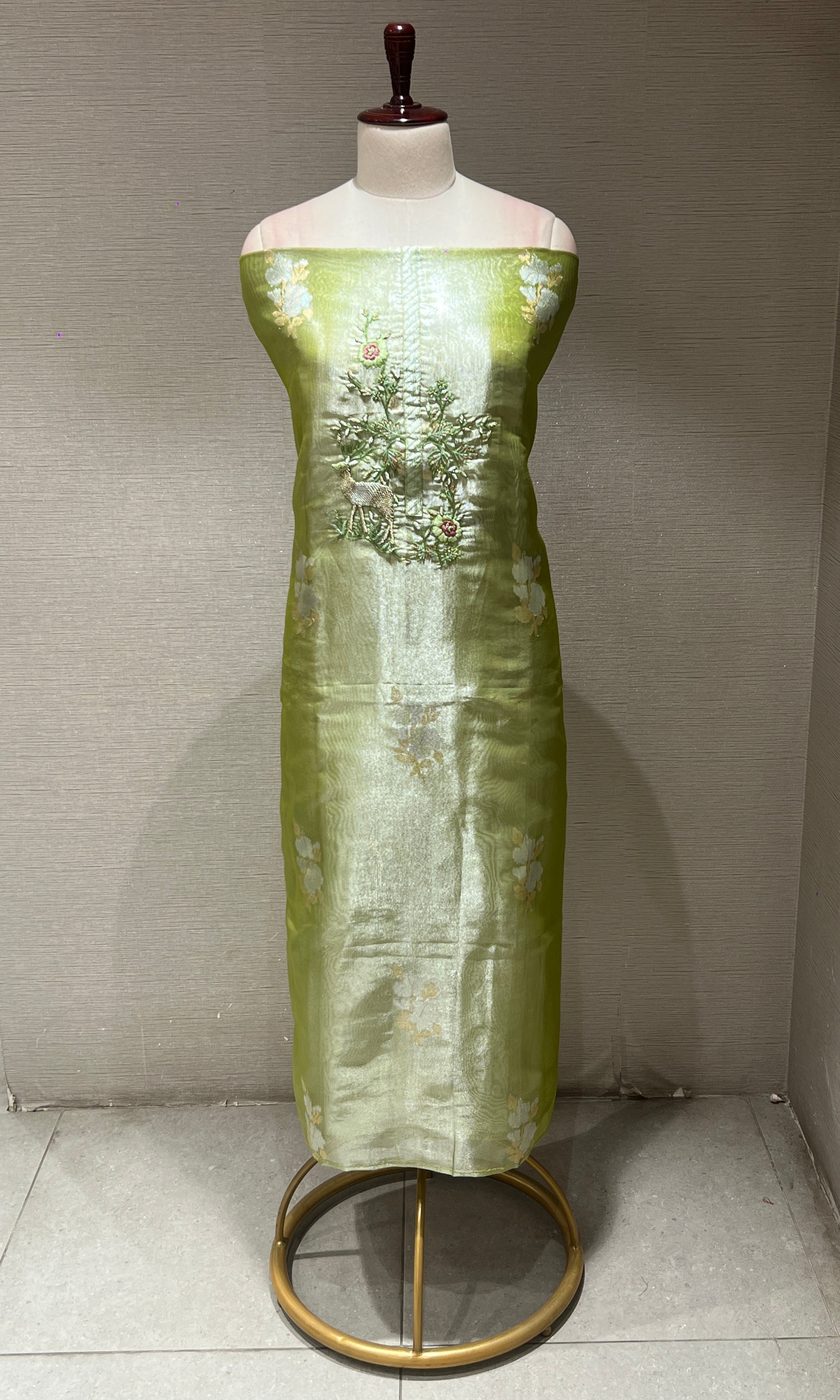 Green dress material