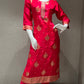 🌺Rani pink kurta set with Banarasi Dupatta🌺