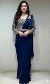 BLUE drape saree with embellished blouse