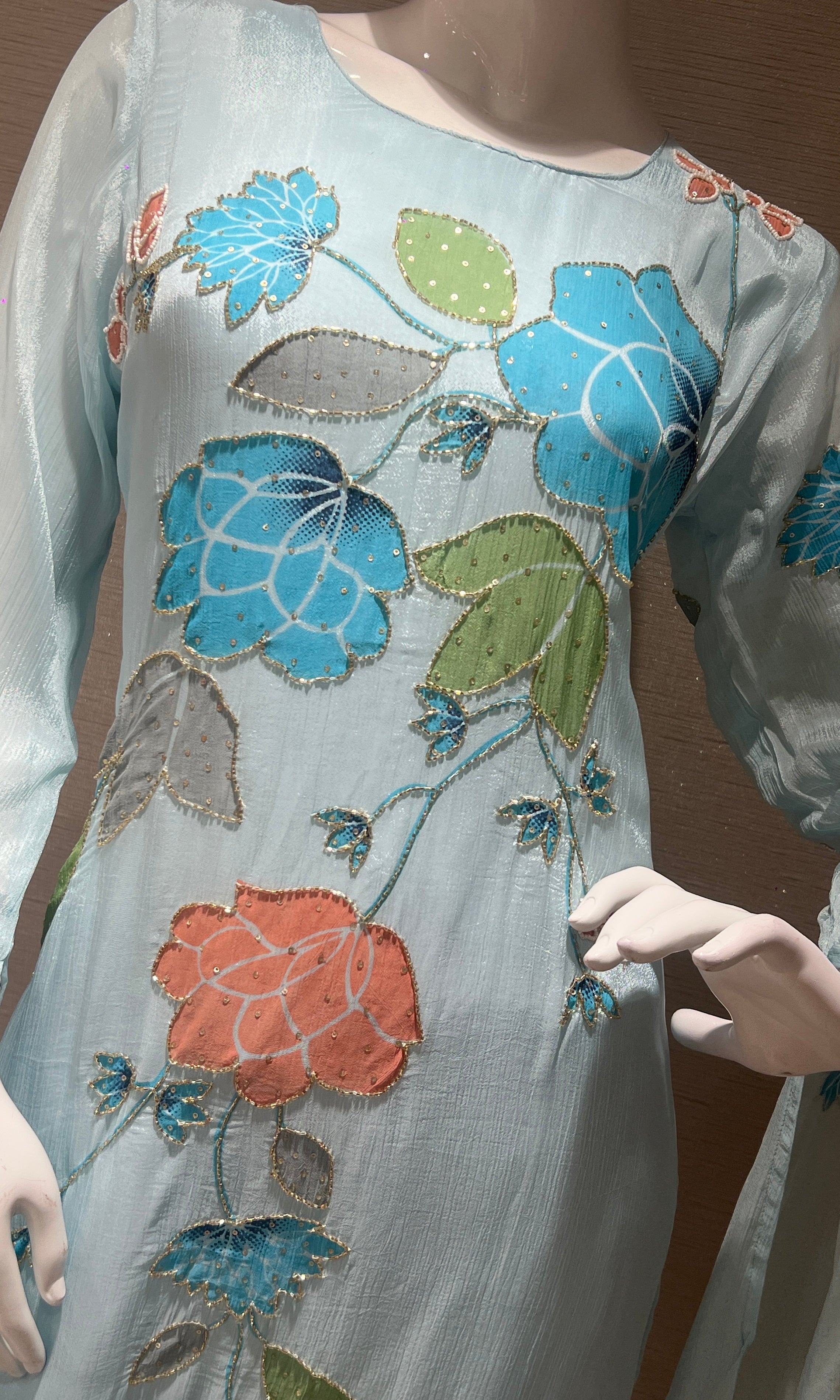 Sea blue kurta set