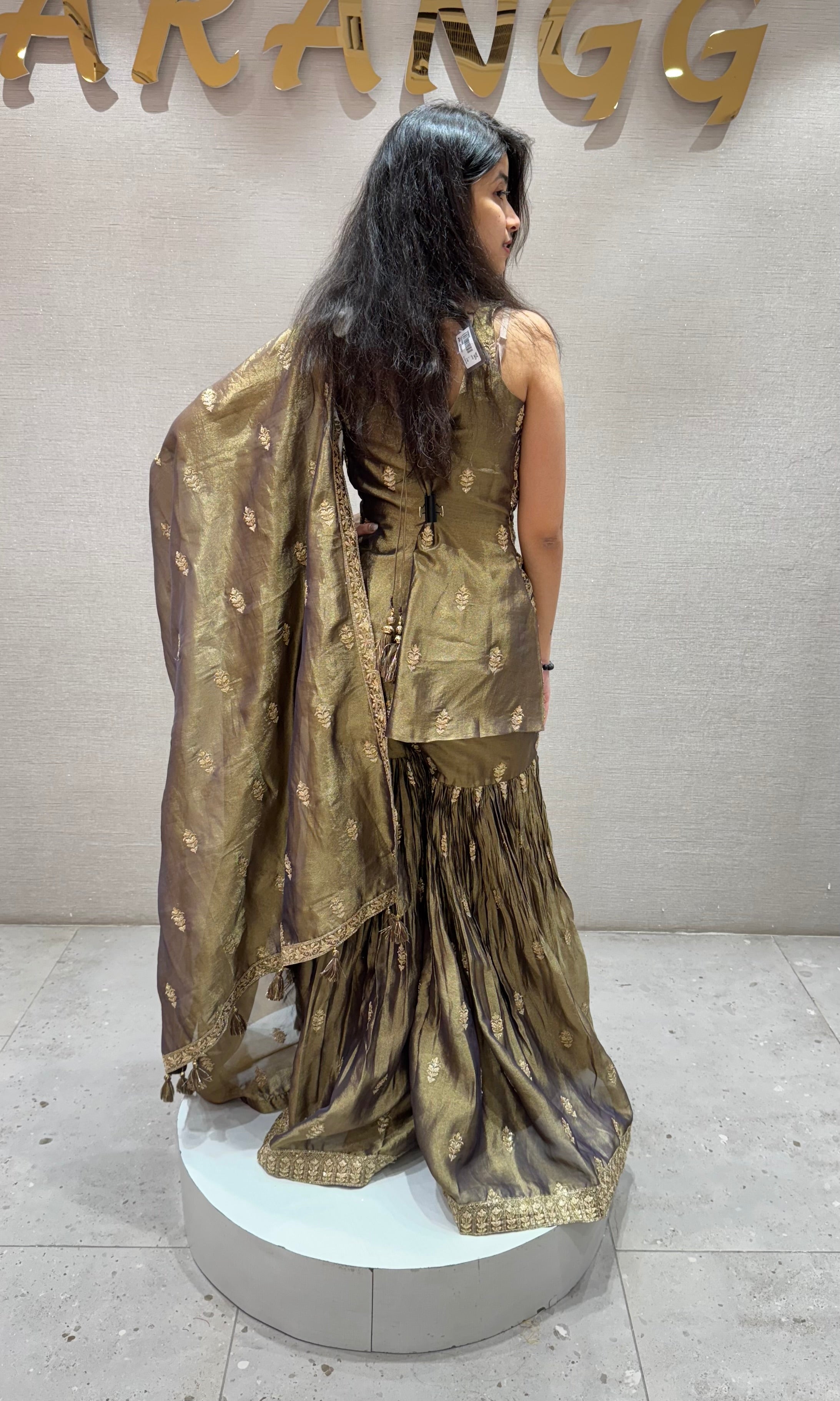 COPPER GOLD SHARARA SET