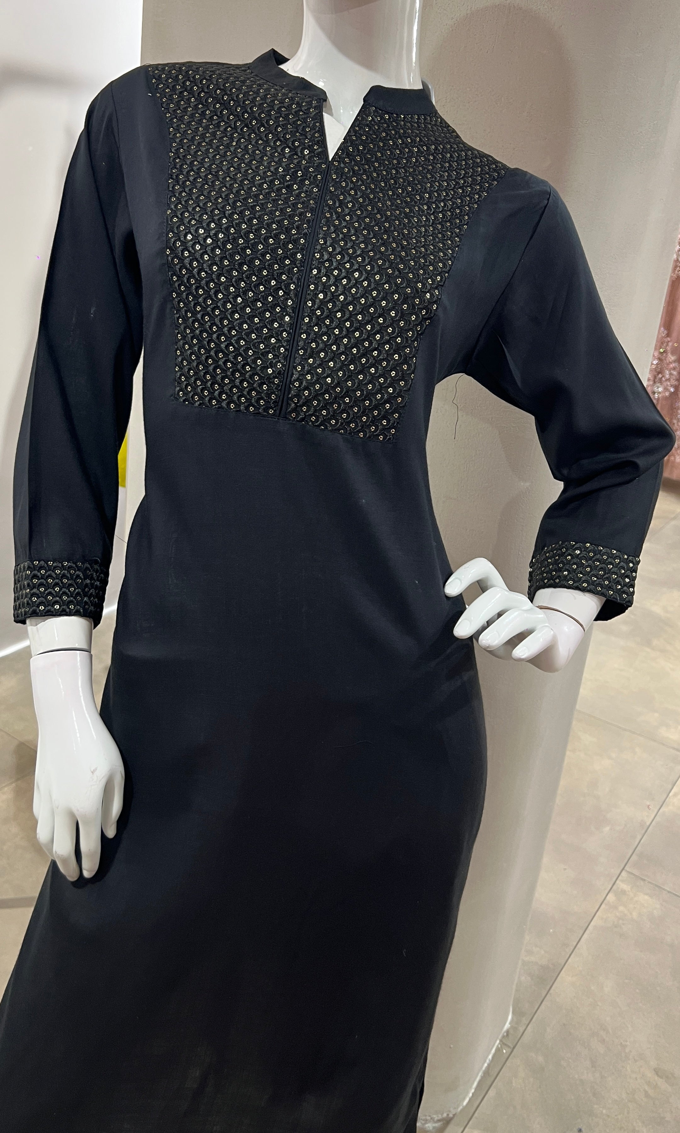 BLACK ETHNIC KURTI TOP