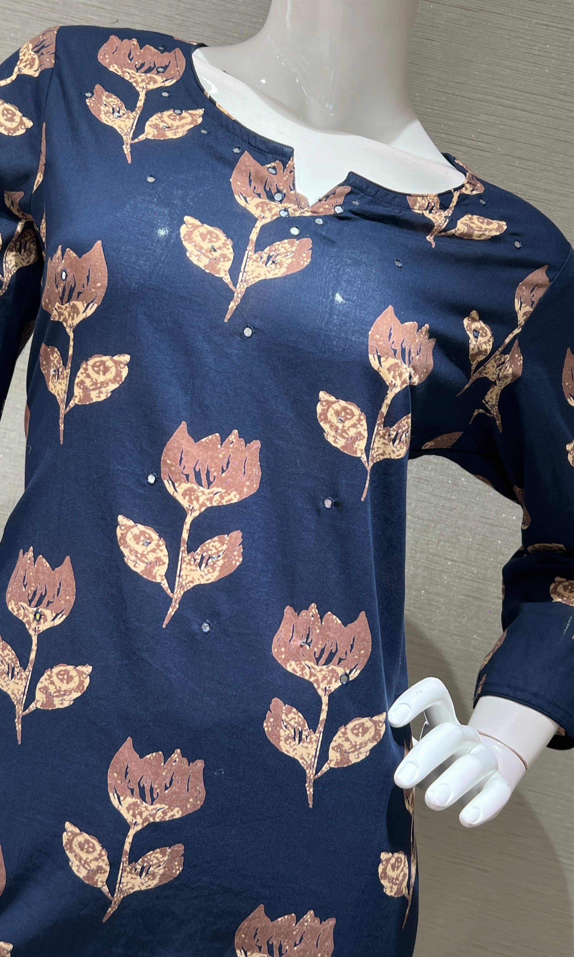 Blue FLORAL MOTIF kurta set