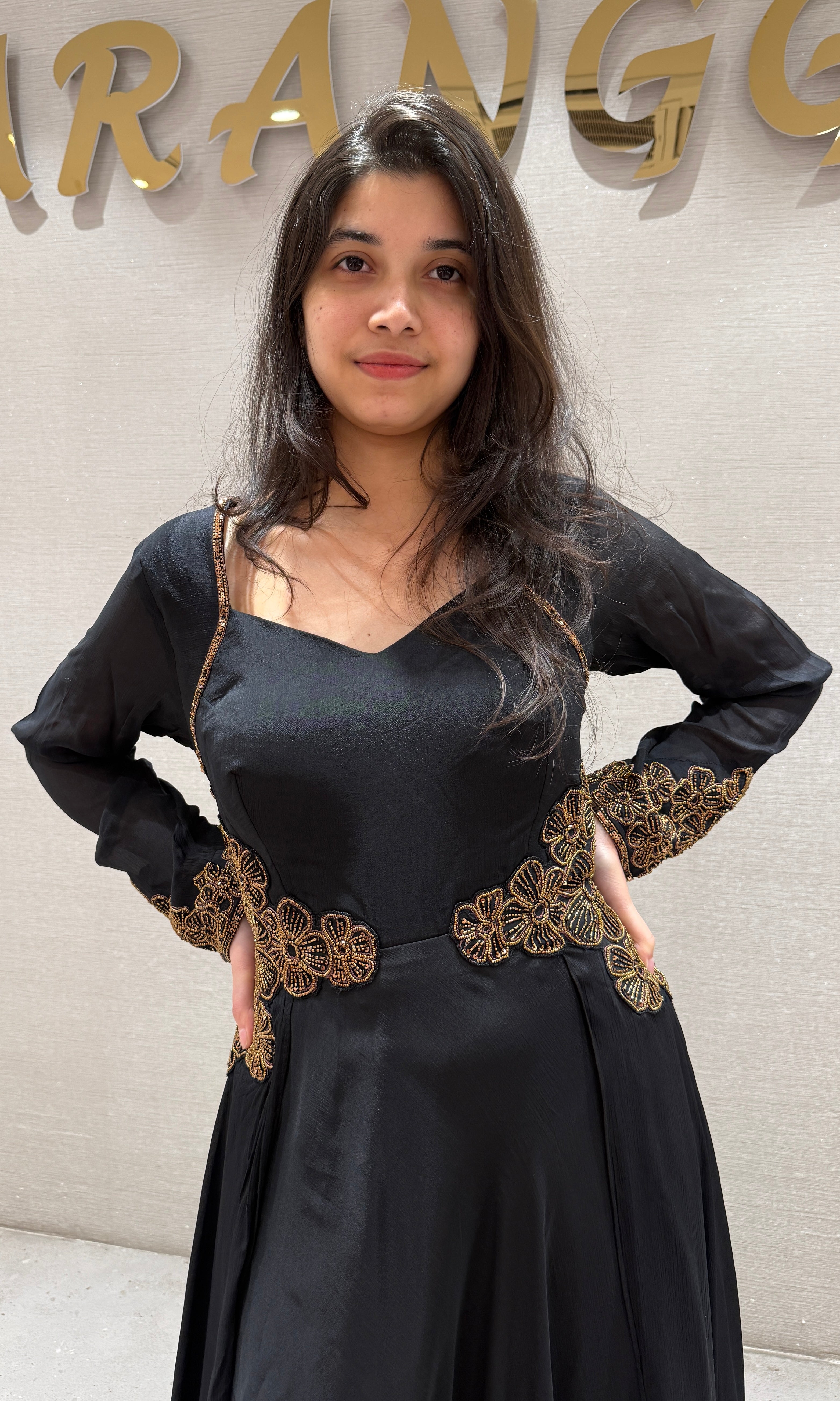 Black Gold Bloom Gown