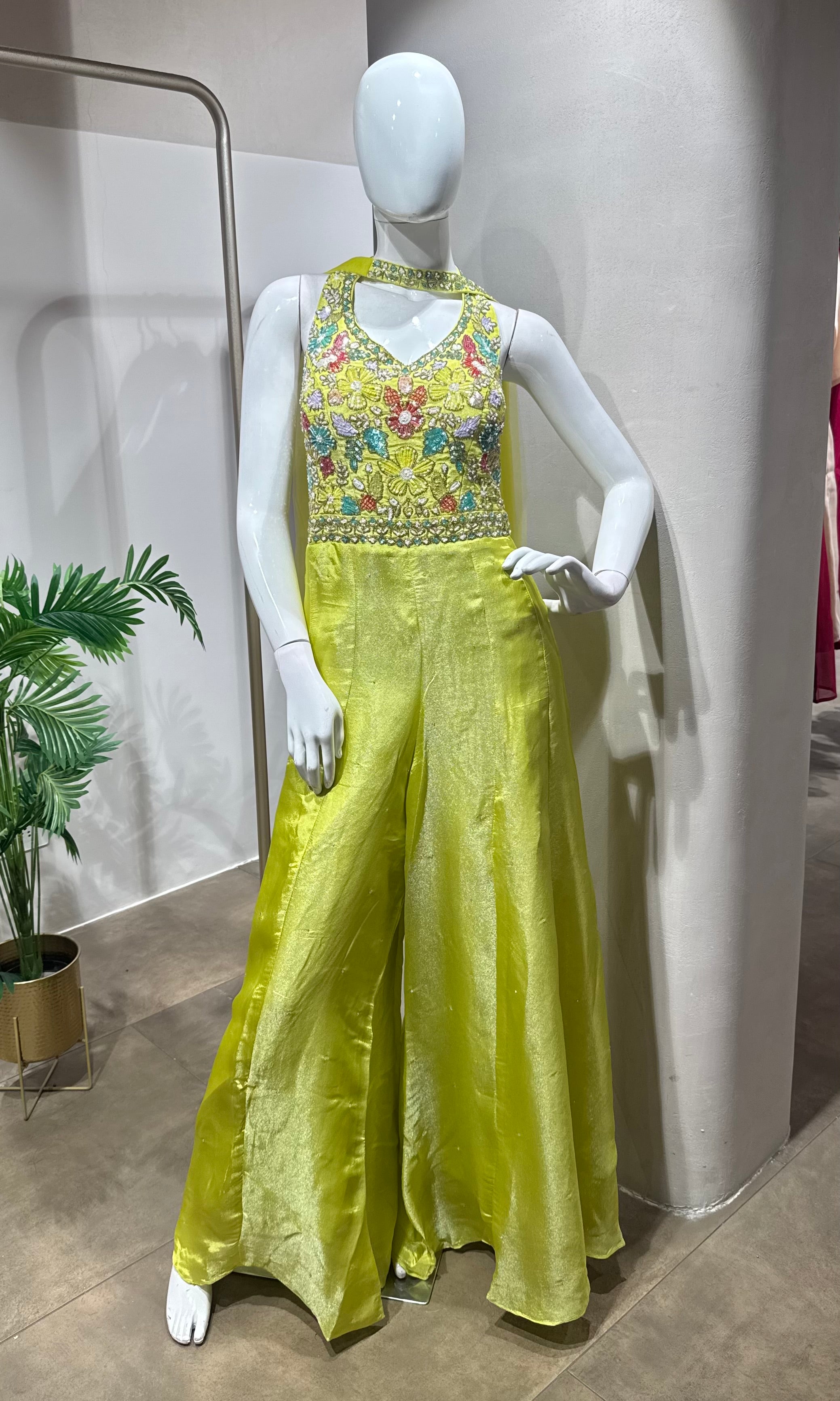 LIGHT GREEN Embroidered Jumpsuit