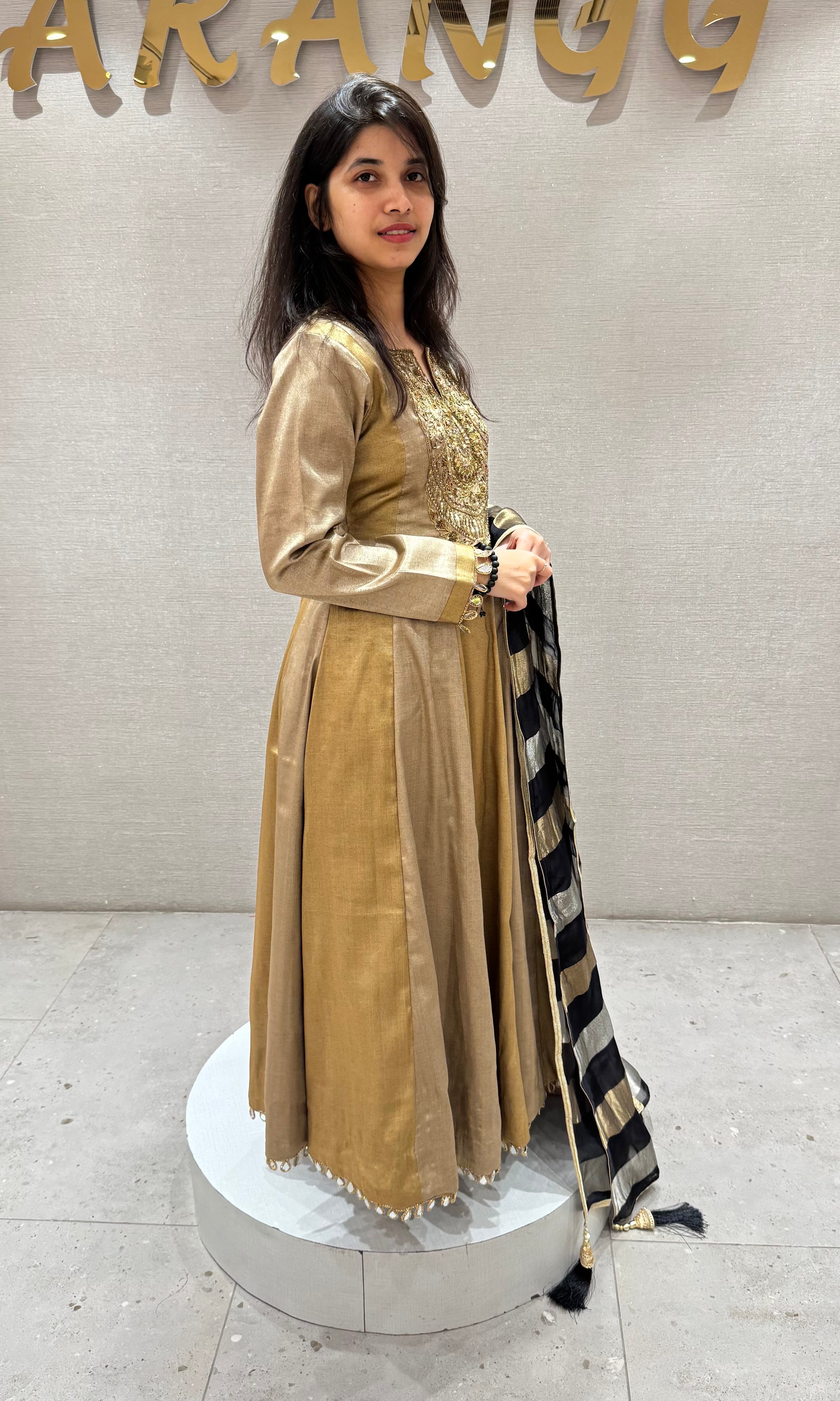 Gold EMBROIDERED Anarkali SET