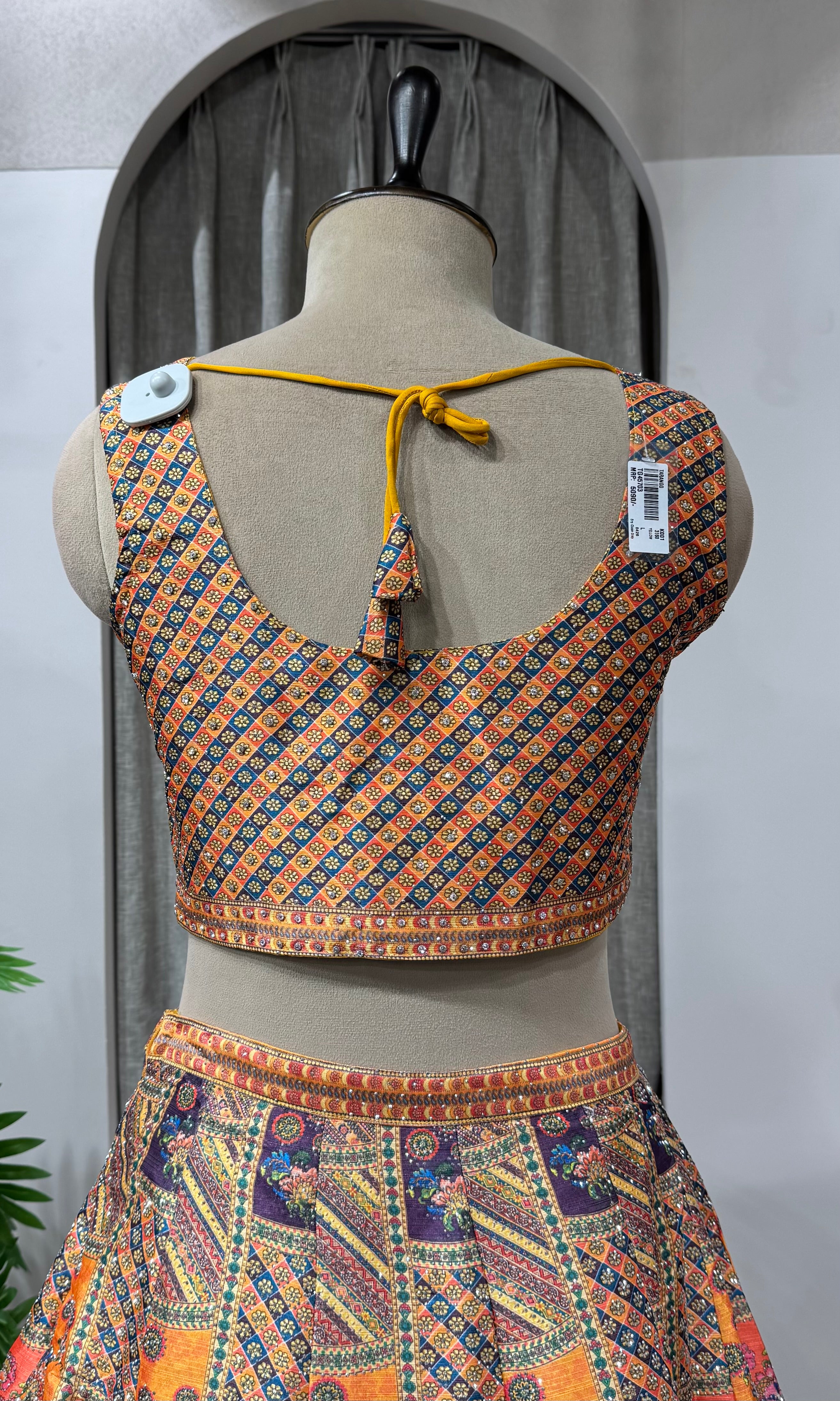 Yellow Multicolor Silk Embroidery Lehenga