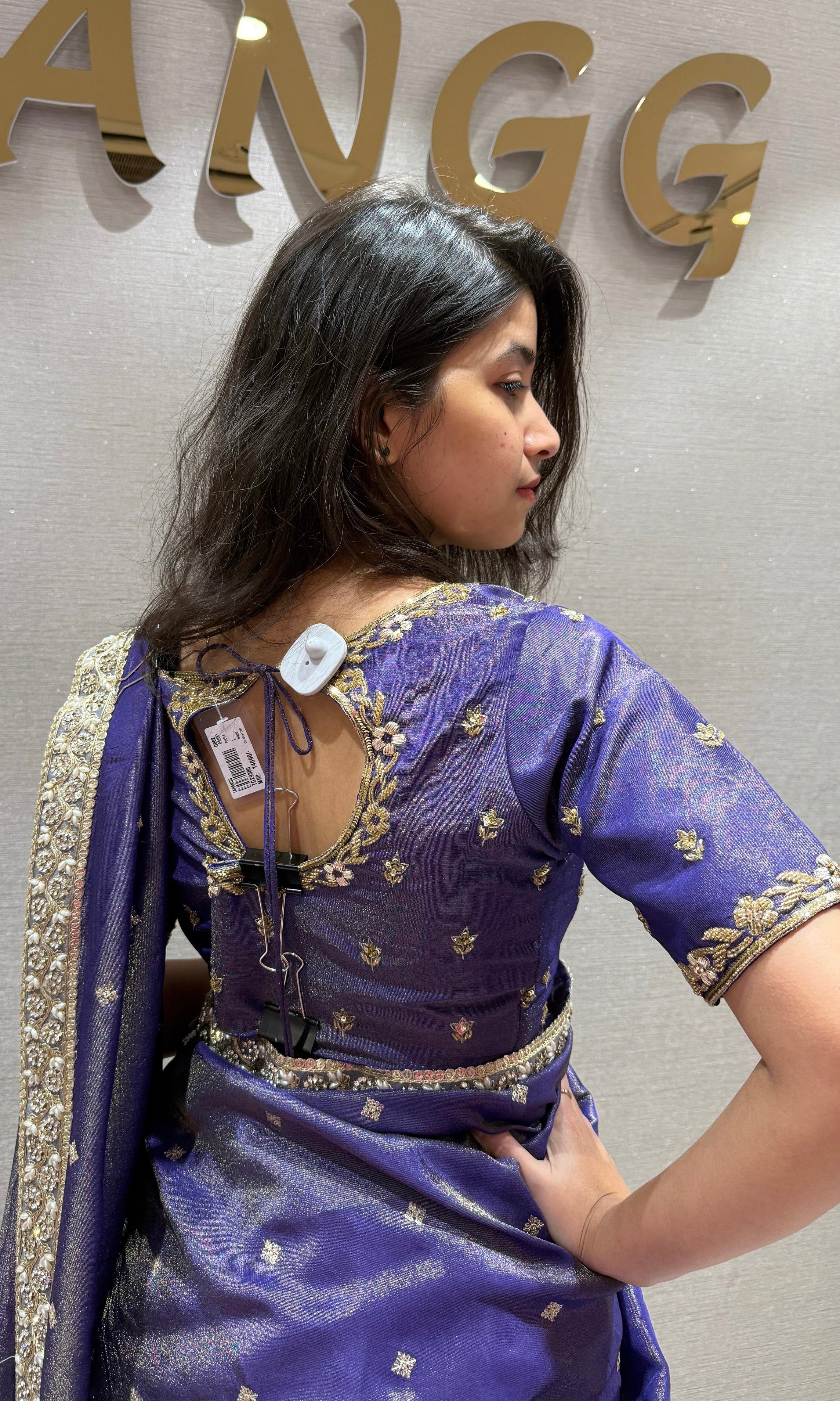 Purple pattu Lehenga