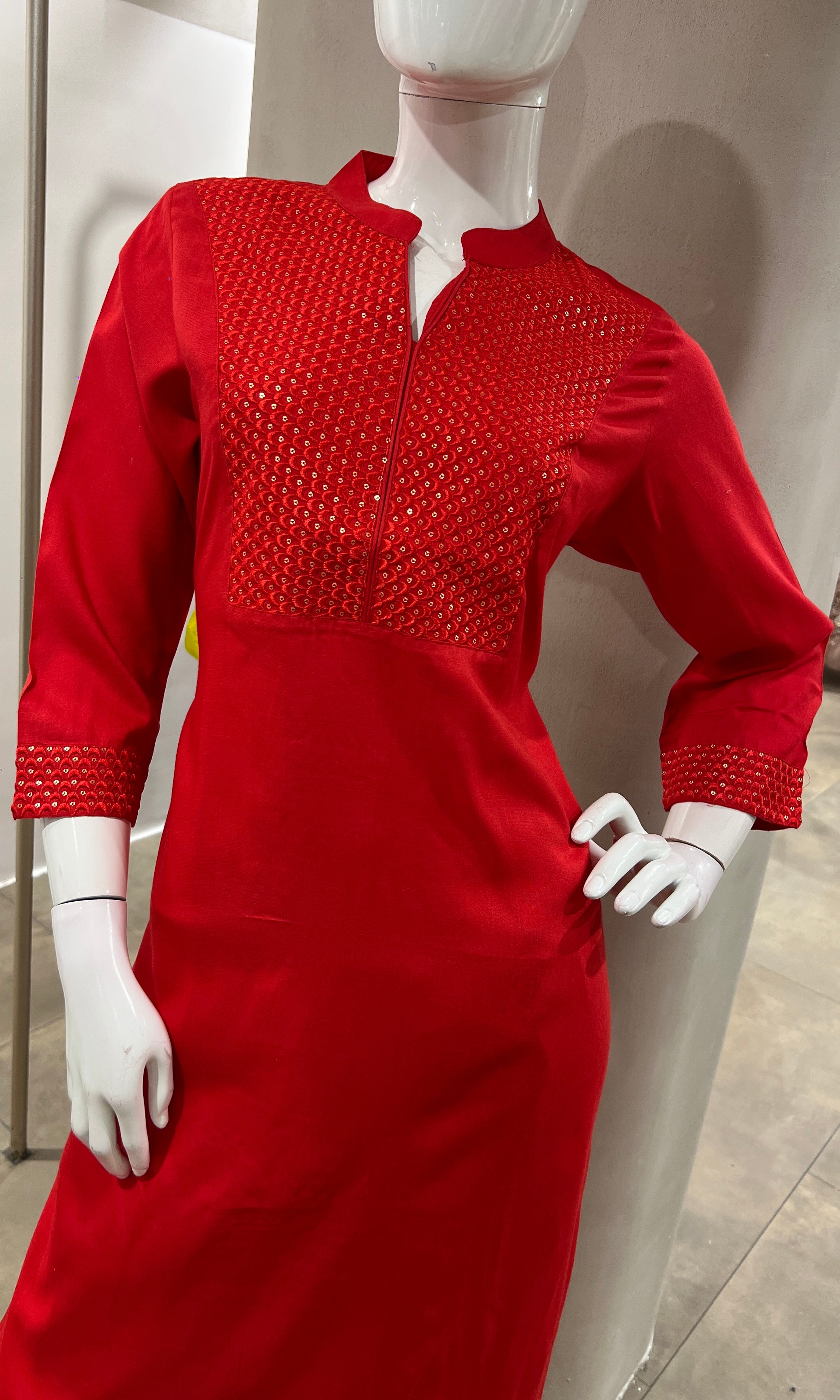 RED ETHNIC KURTI TOP