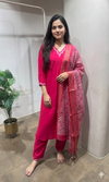 Pink Embroidered Chanderi Kurta set