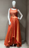 Orange EMBROIDERED ANARKALI LONG DRESS