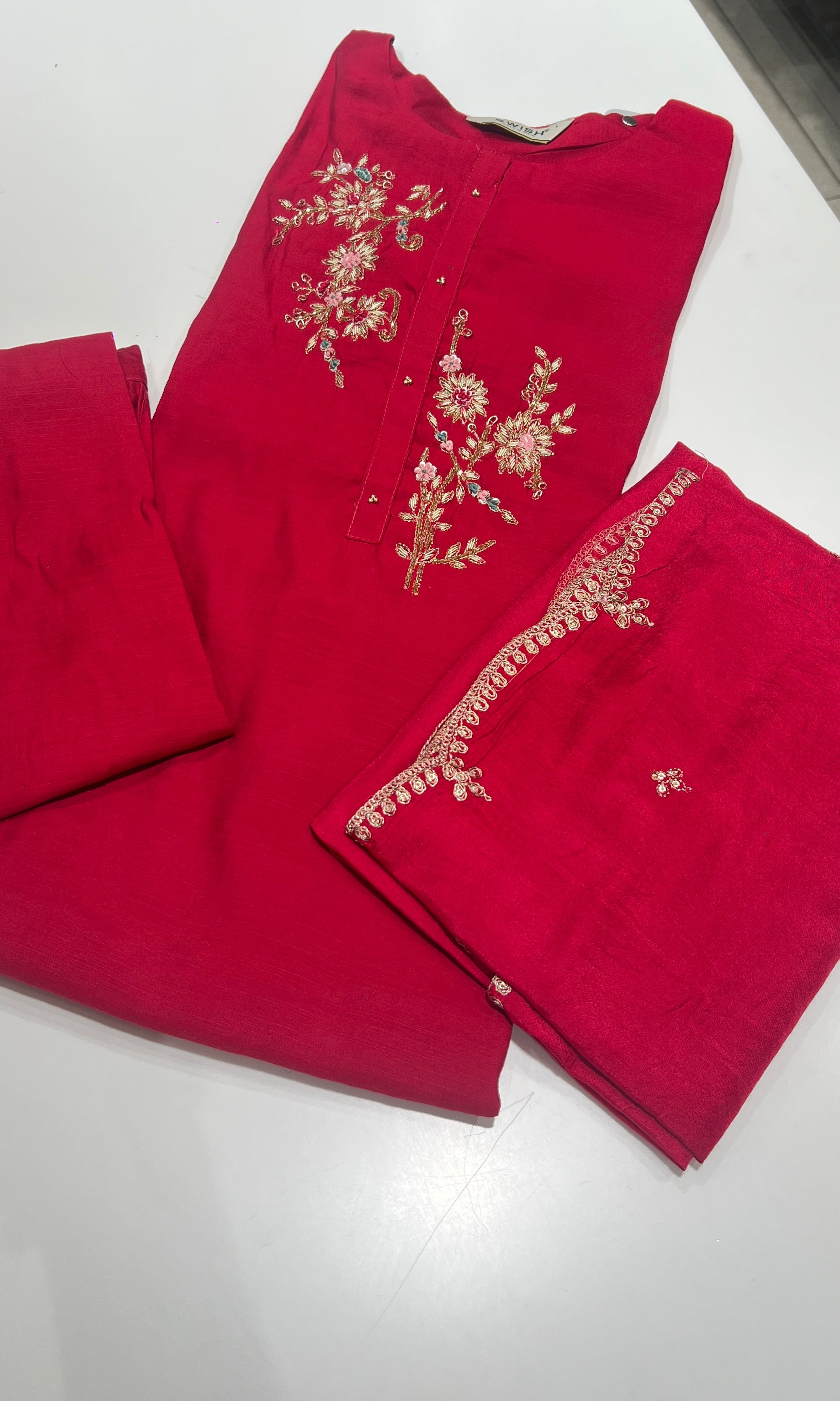 RanI Pink Floral Detailing KURTA SET