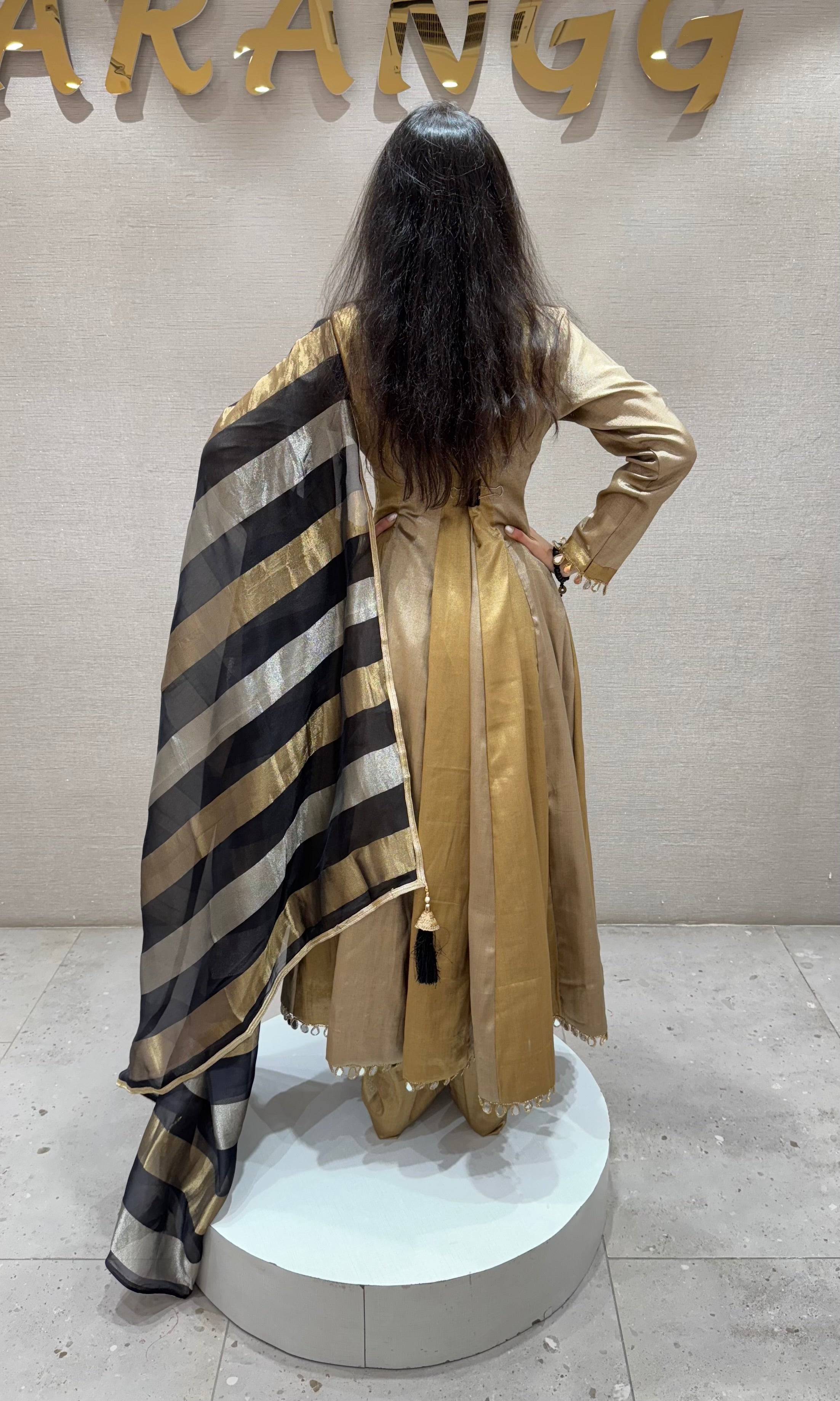 Gold EMBROIDERED Anarkali SET