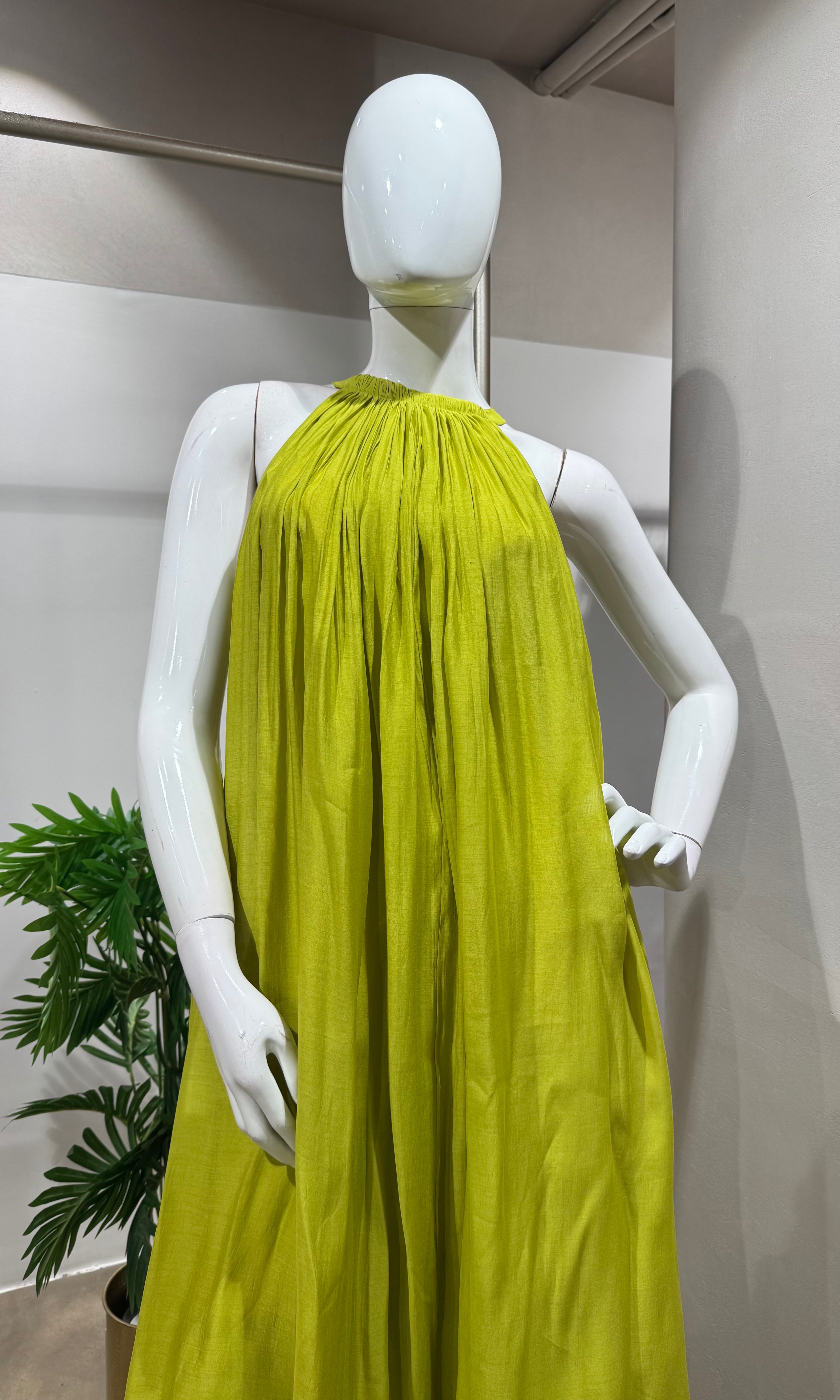 Lime Green Halter Dress