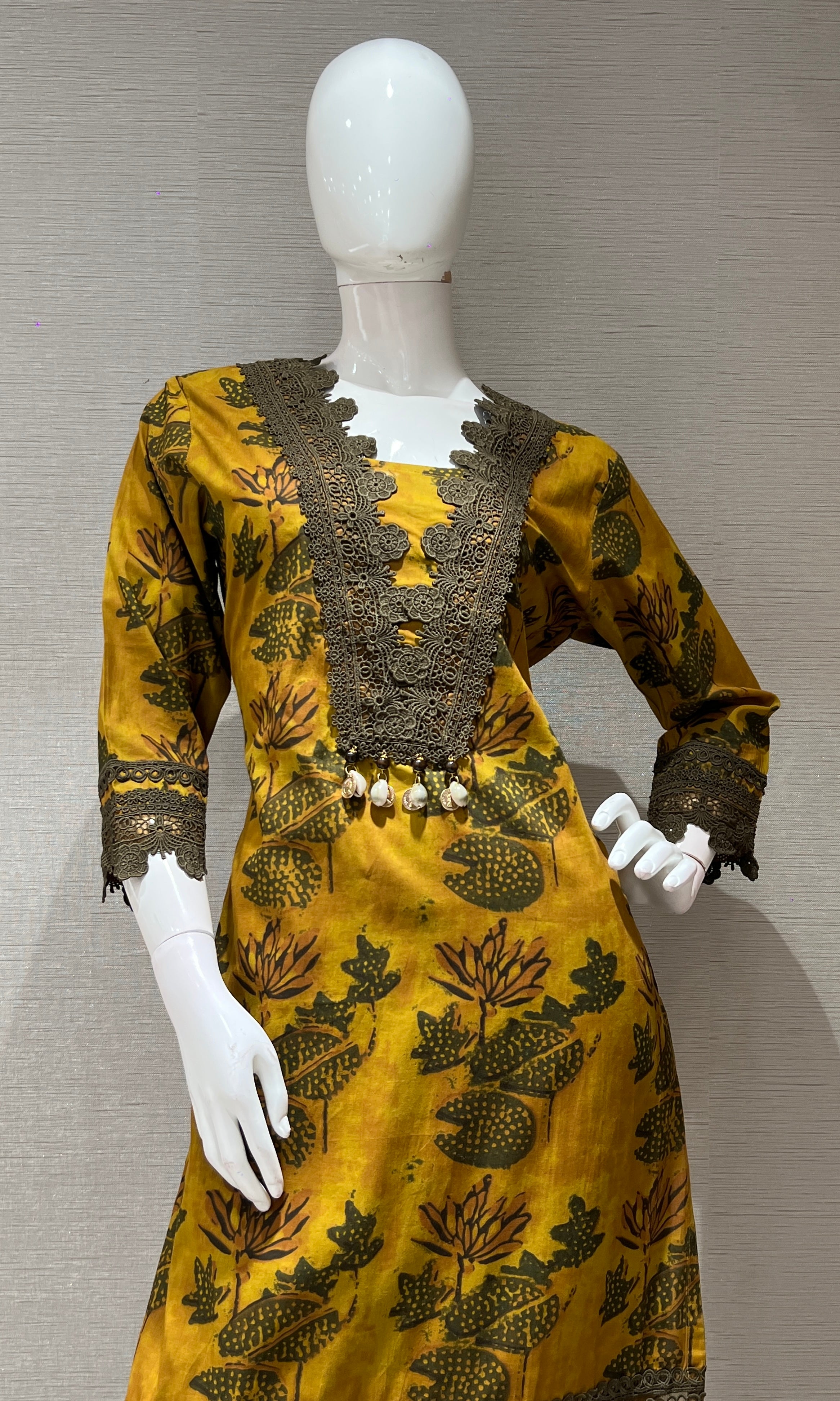 GREY floral printed ethnic KURTAS ET