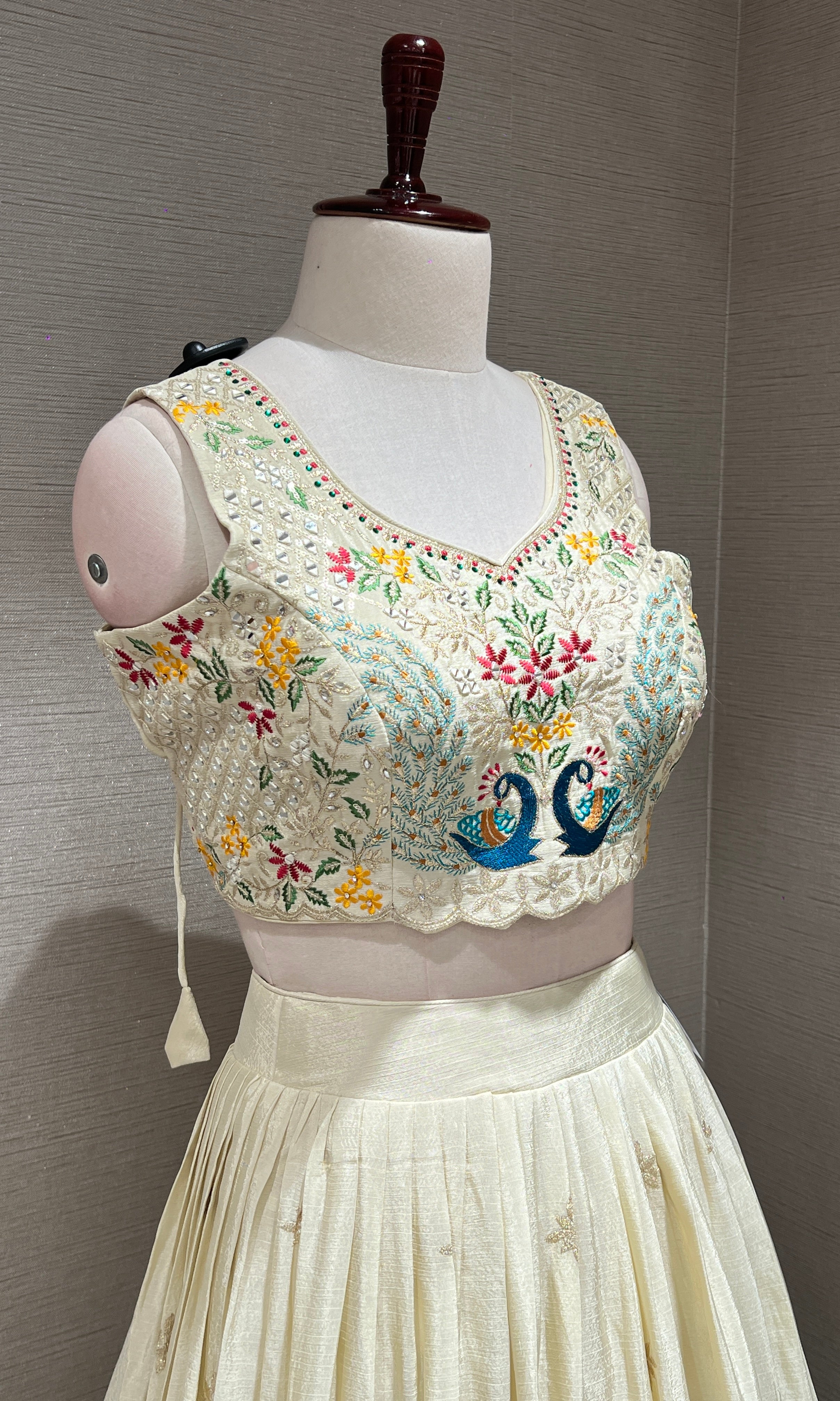 Cream Lehenga