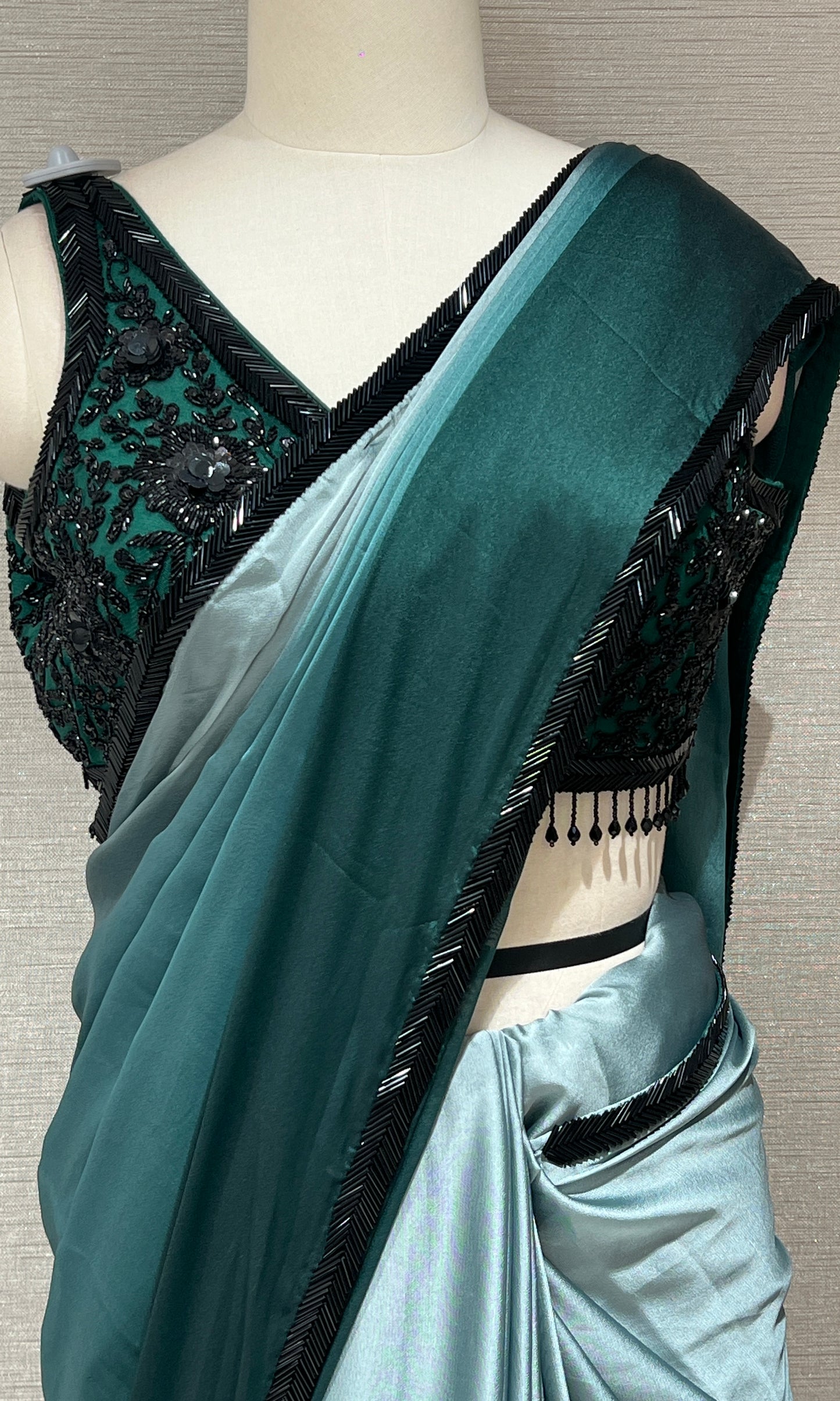 🗽Green fancy designer saree