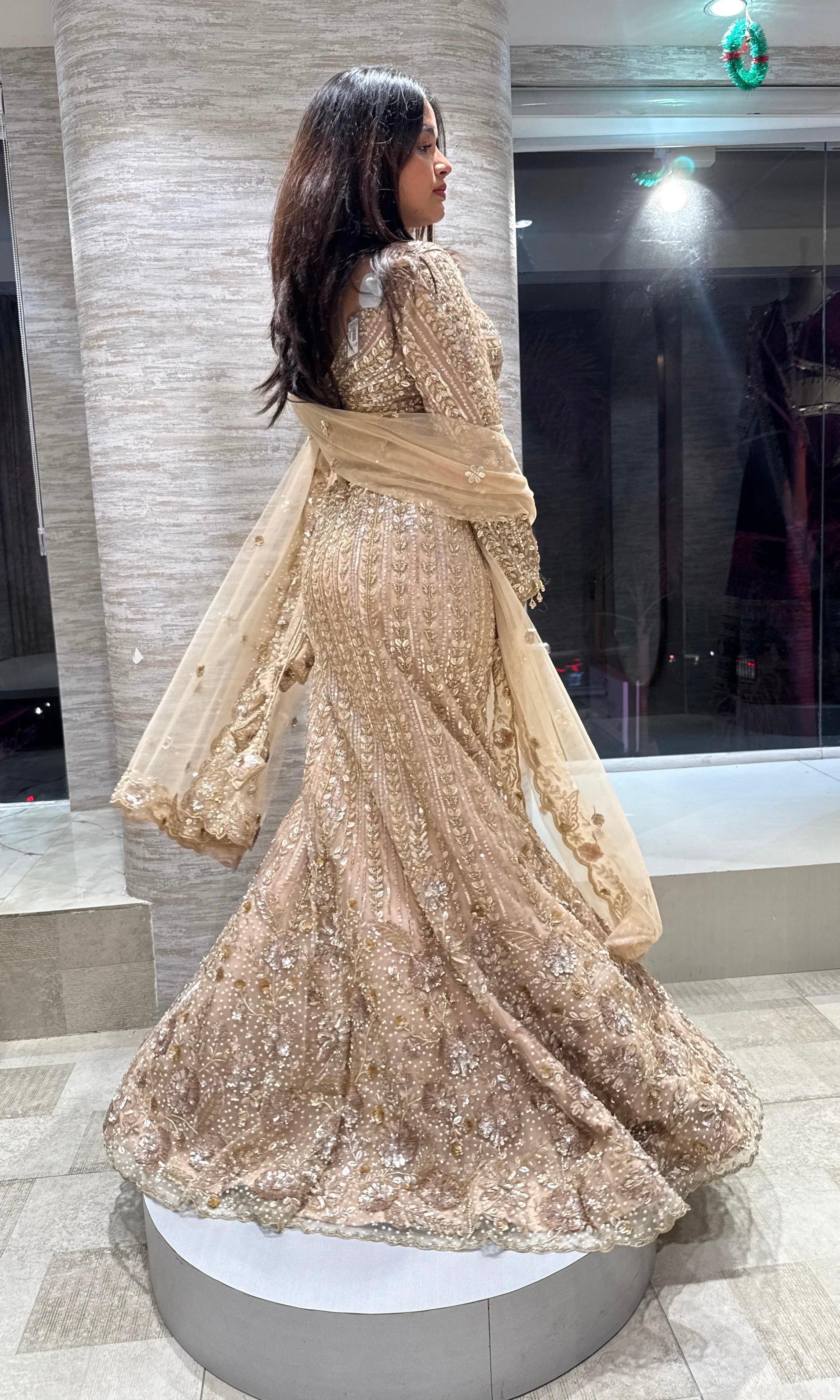 Gold Crystal embroidered Lehenga