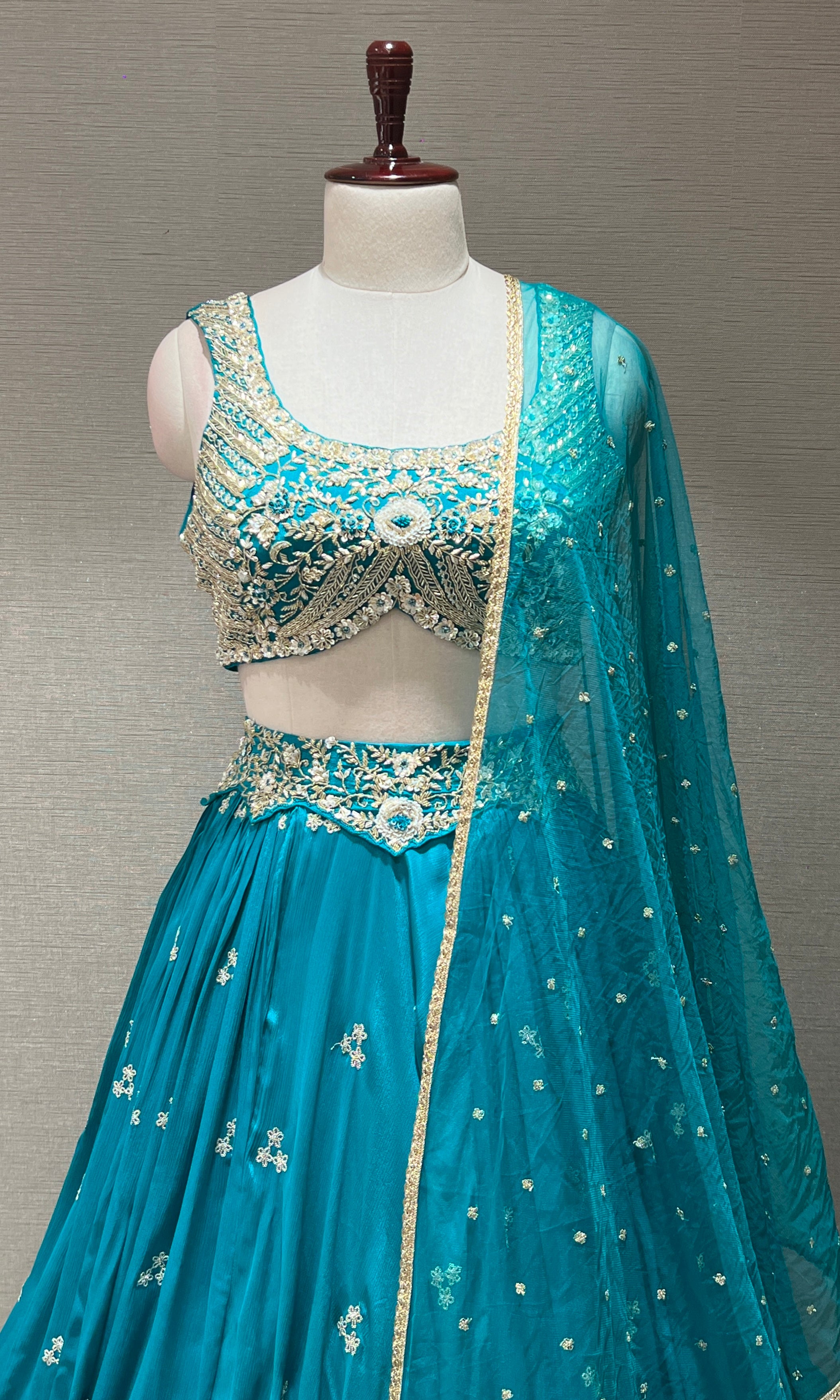 Rama blue Lehenga