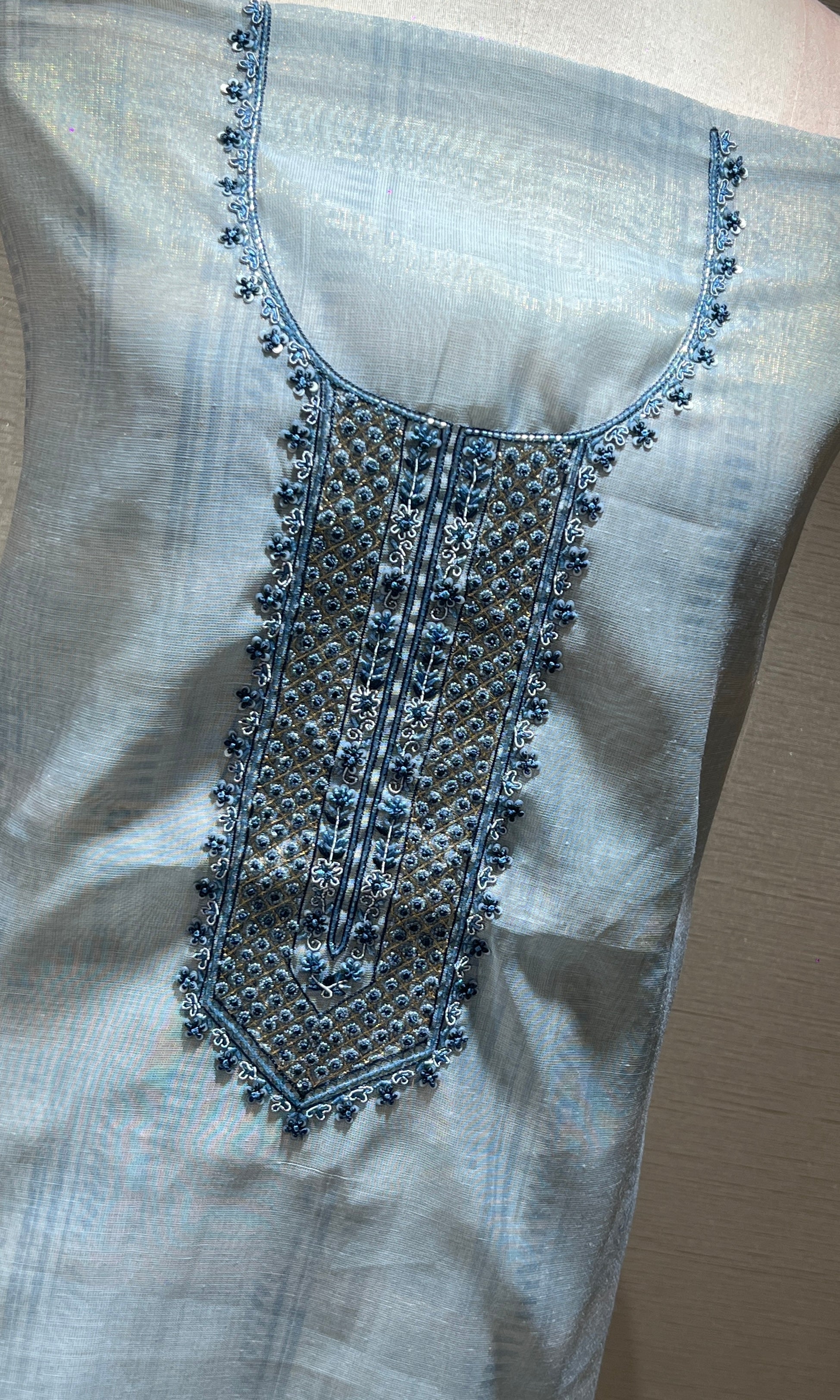 Light blue dress material